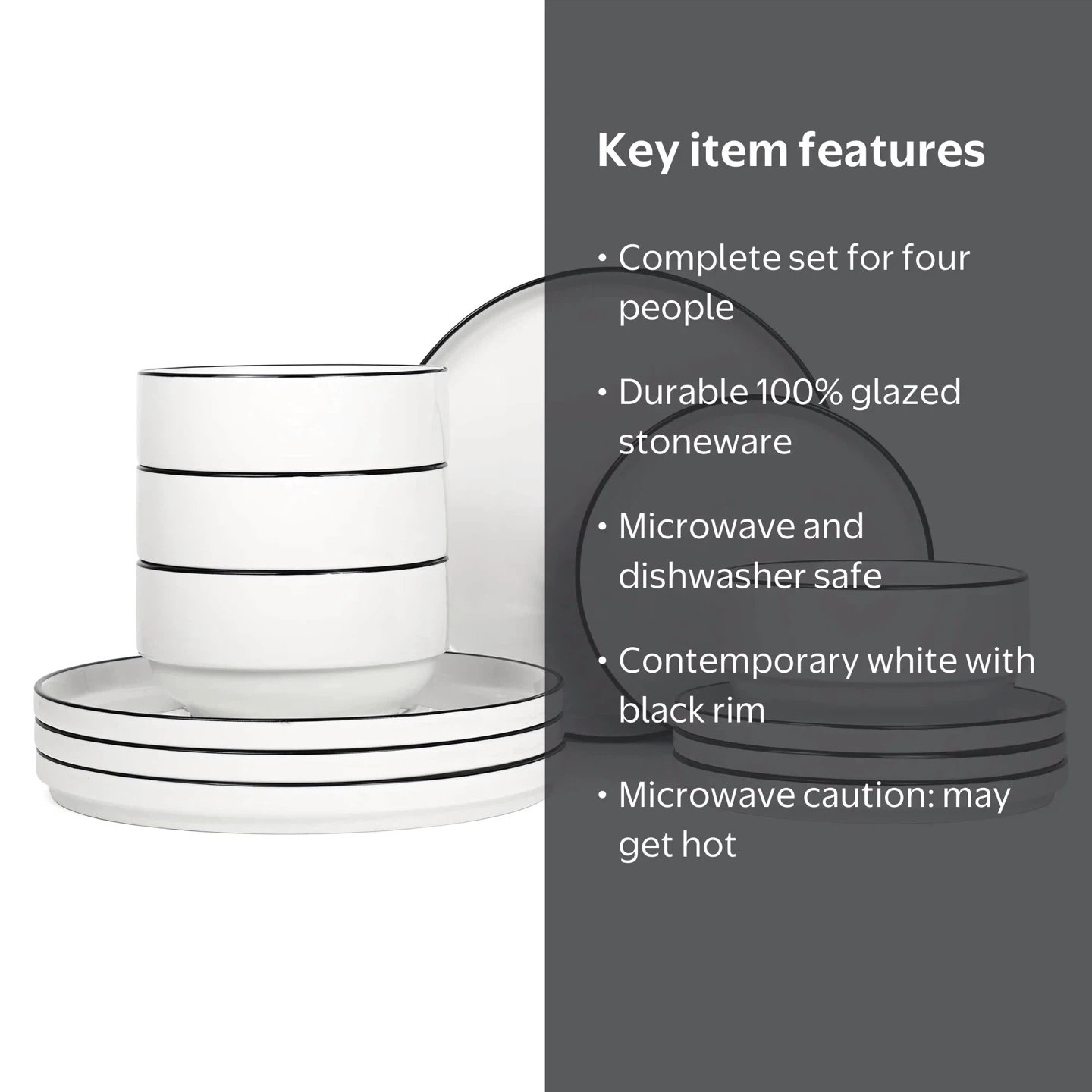 12pc dinnerware set new - photo 2