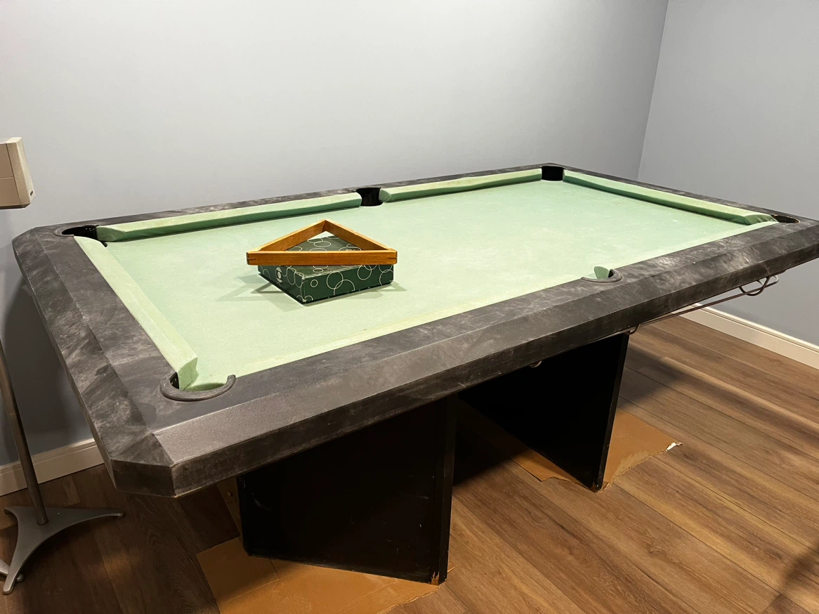 Pool Table with Balls and Rack