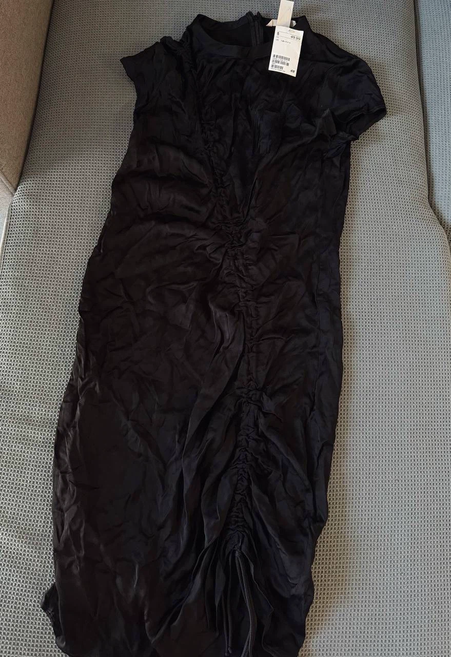 H&M Black Satin Dress – Size 4 (XS–S) - photo 2