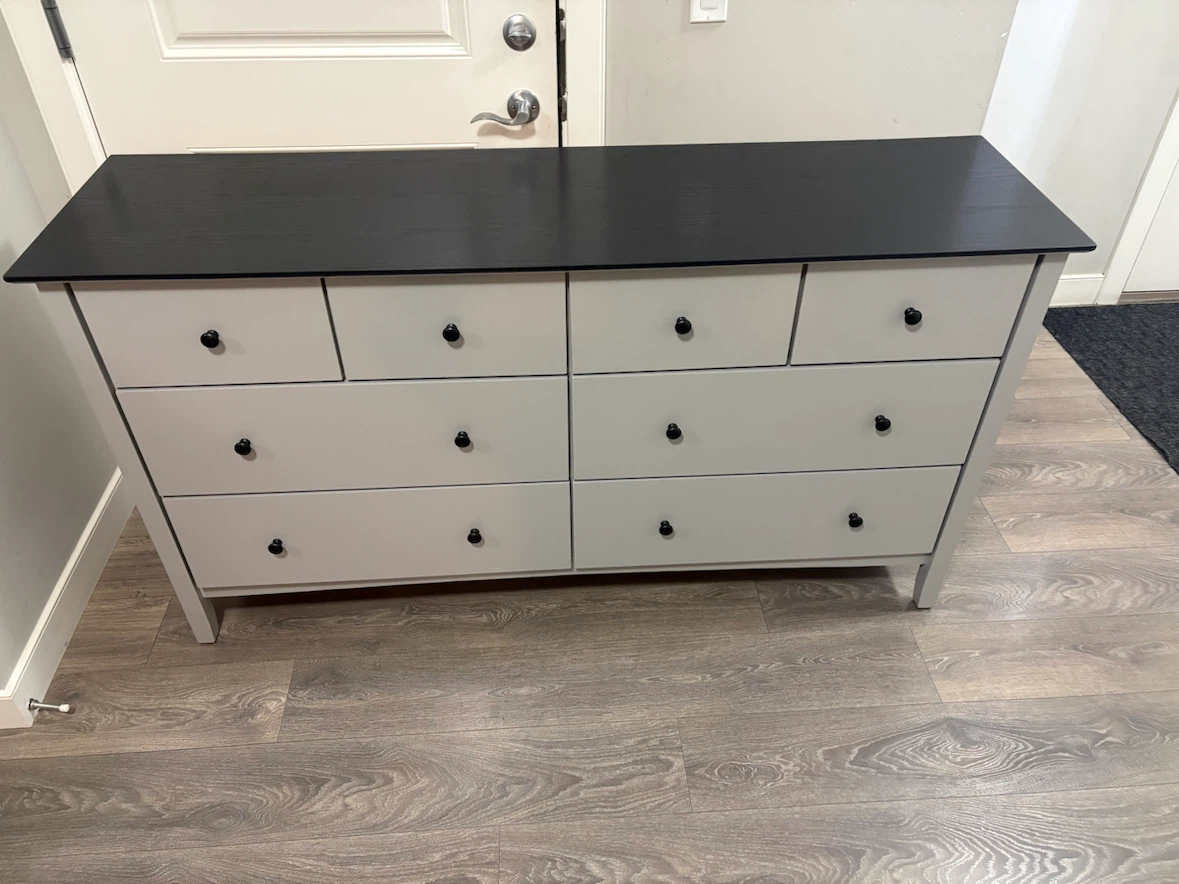 Grey 8-Drawer Dresser with Black Top - photo 3
