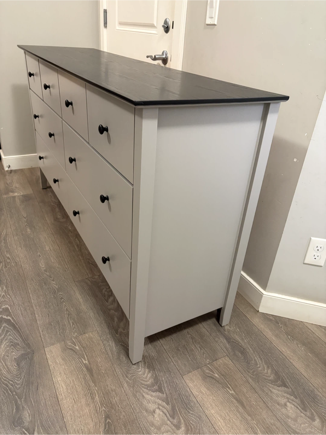 Grey 8-Drawer Dresser with Black Top - photo 5