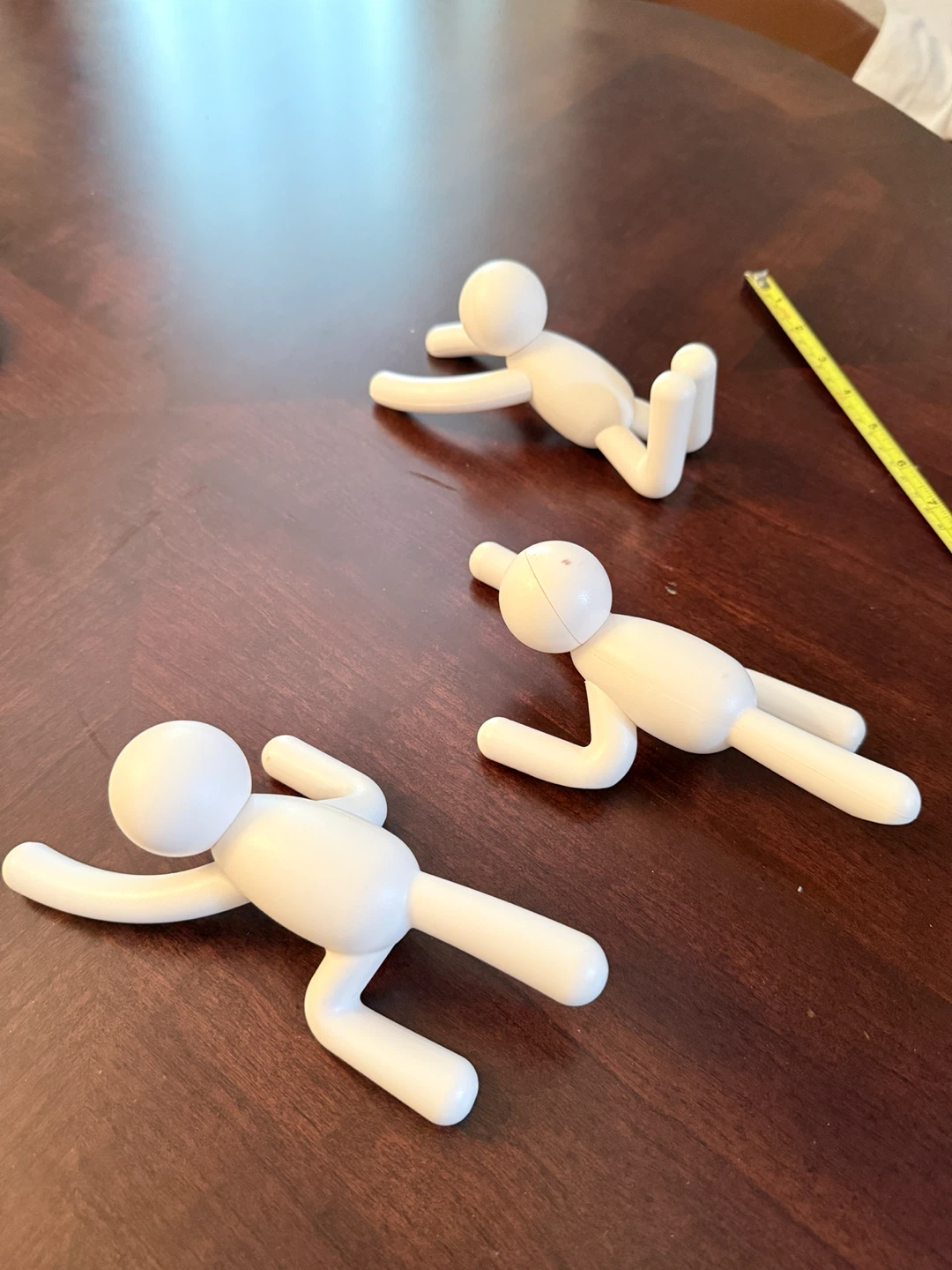 White Man-Shaped Wall Hooks - Set of 3