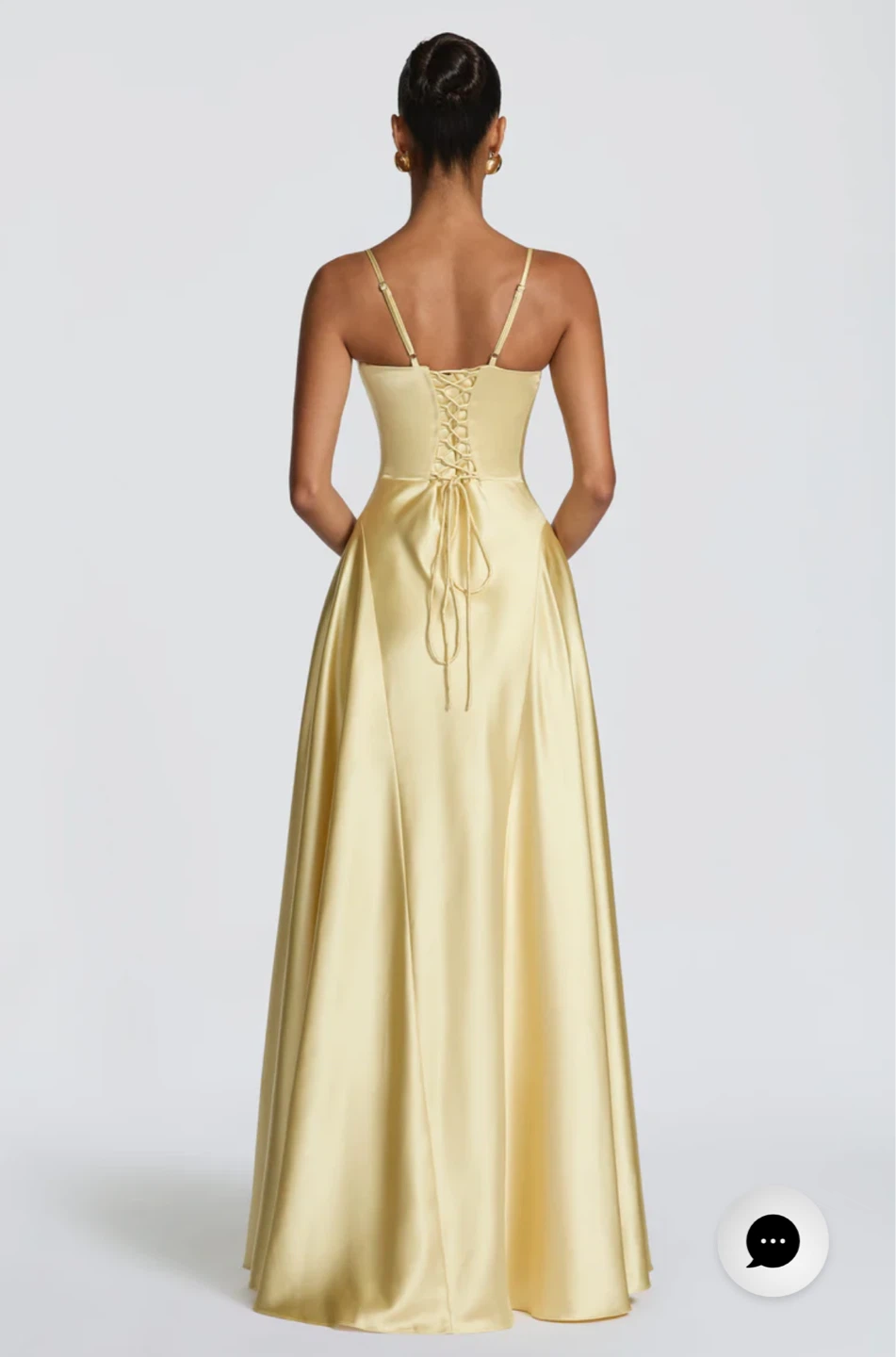 BABYBOO XS Yellow Satin Corset Back Maxi Dress - photo 2