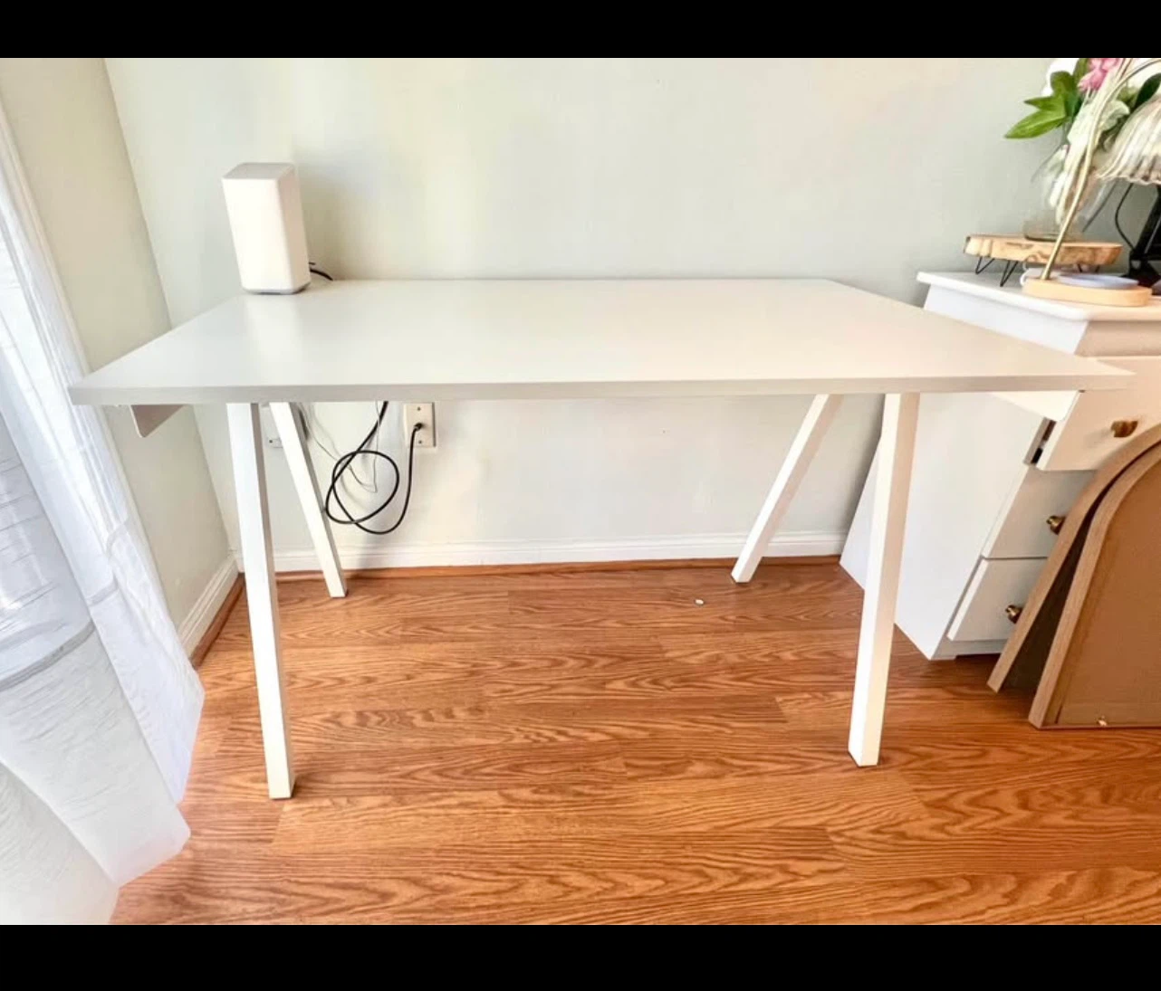 IKEA TROTTEN WHITE OFFICE DESK with FREE Office Chair