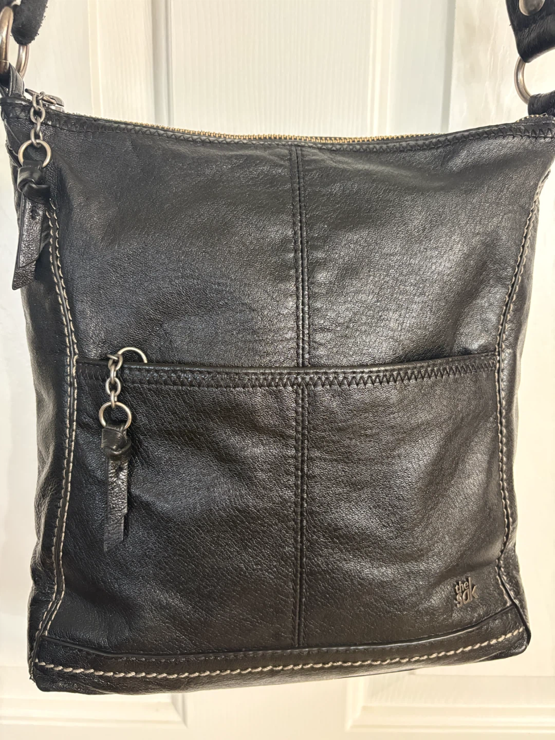 The Sak “Lucia” Black Leather Crossbody Bag