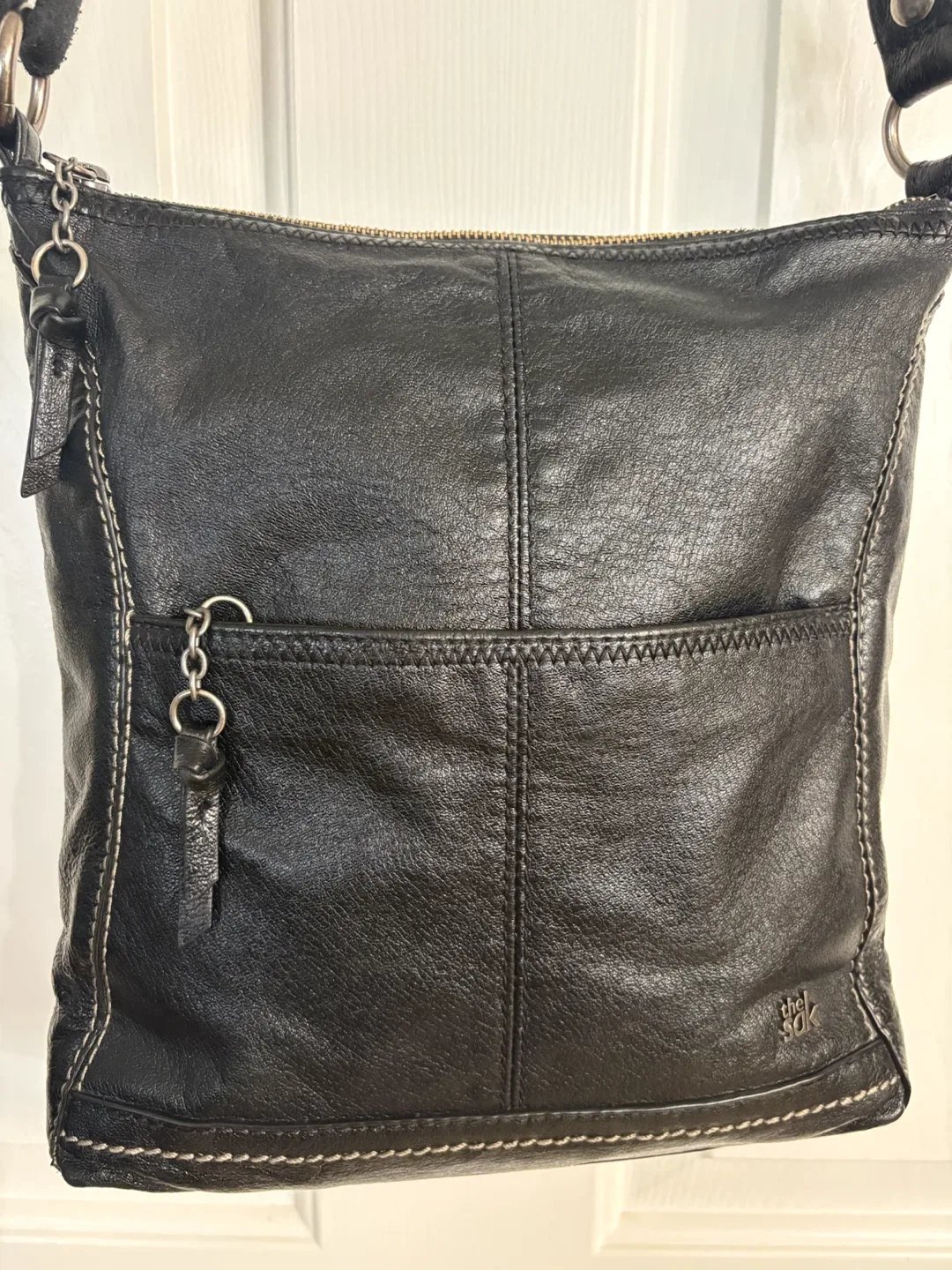 The Sak “Lucia” Black Leather Crossbody Bag