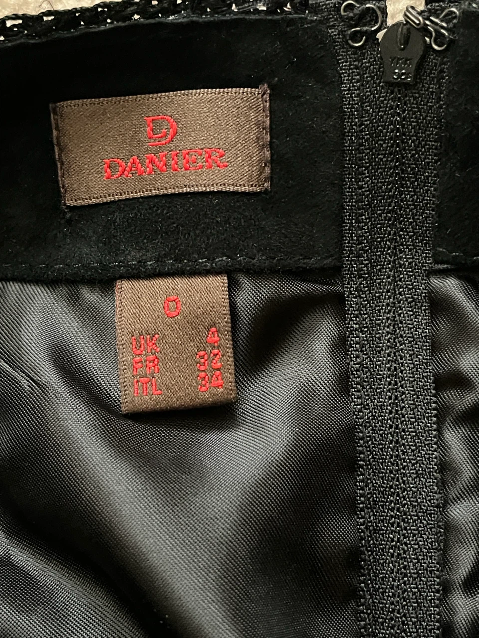 Danier Black Suede Skirt with Crochet Detail - photo 3