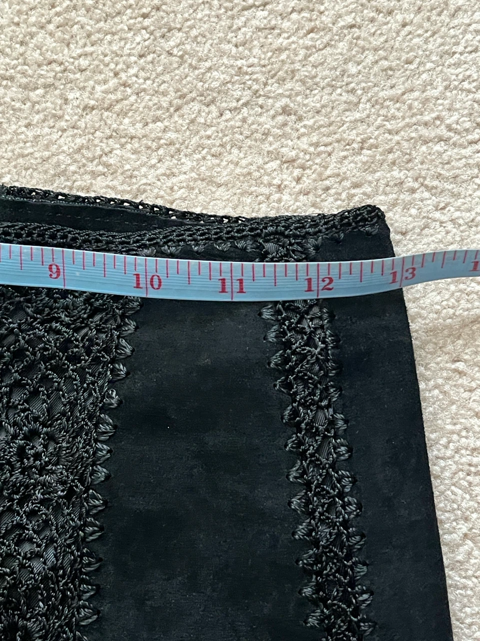 Danier Black Suede Skirt with Crochet Detail - photo 4