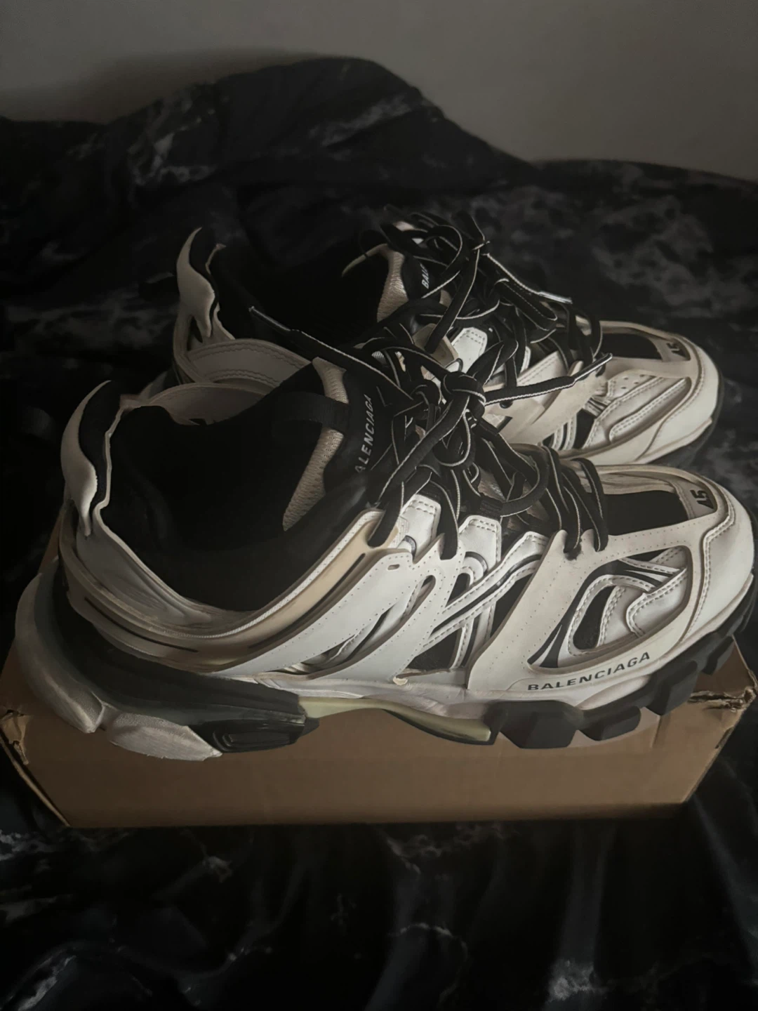 Balenciaga Track Sneakers White Black Size 45 - photo 2