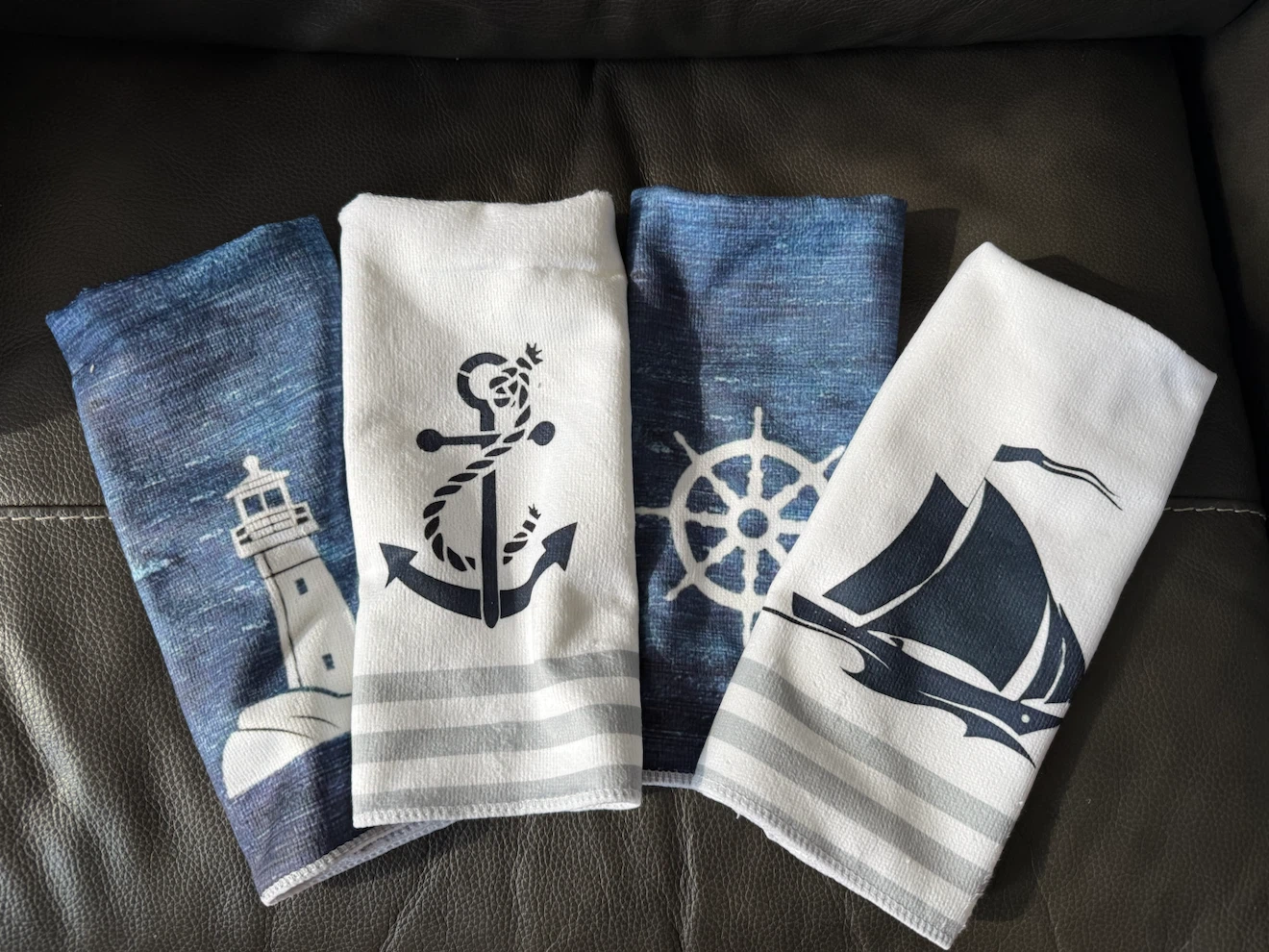 Nautical Themed Tea Towels - Set of 4 (23” x 15.5”)
