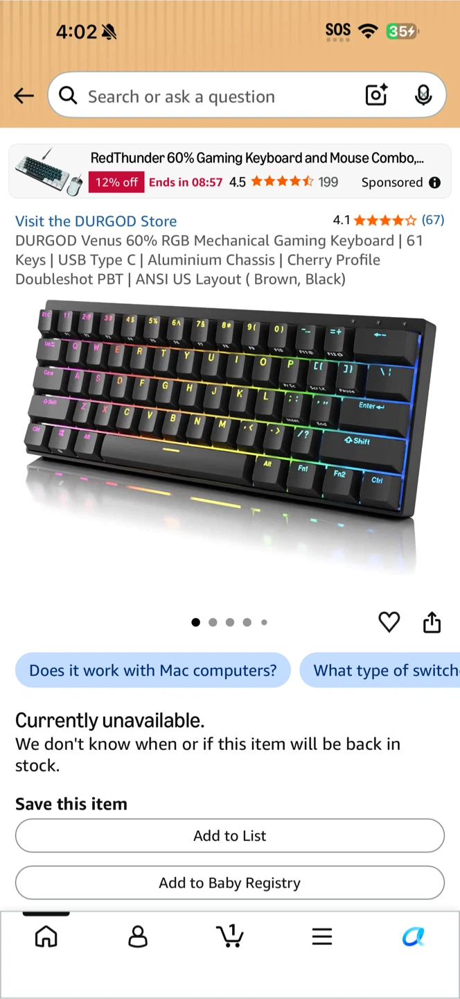 DURGOD Venus 60% RGB