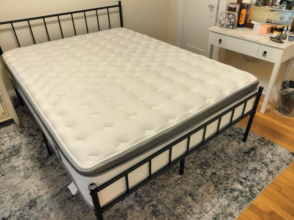 White Queen Size Mattress + Bedframe