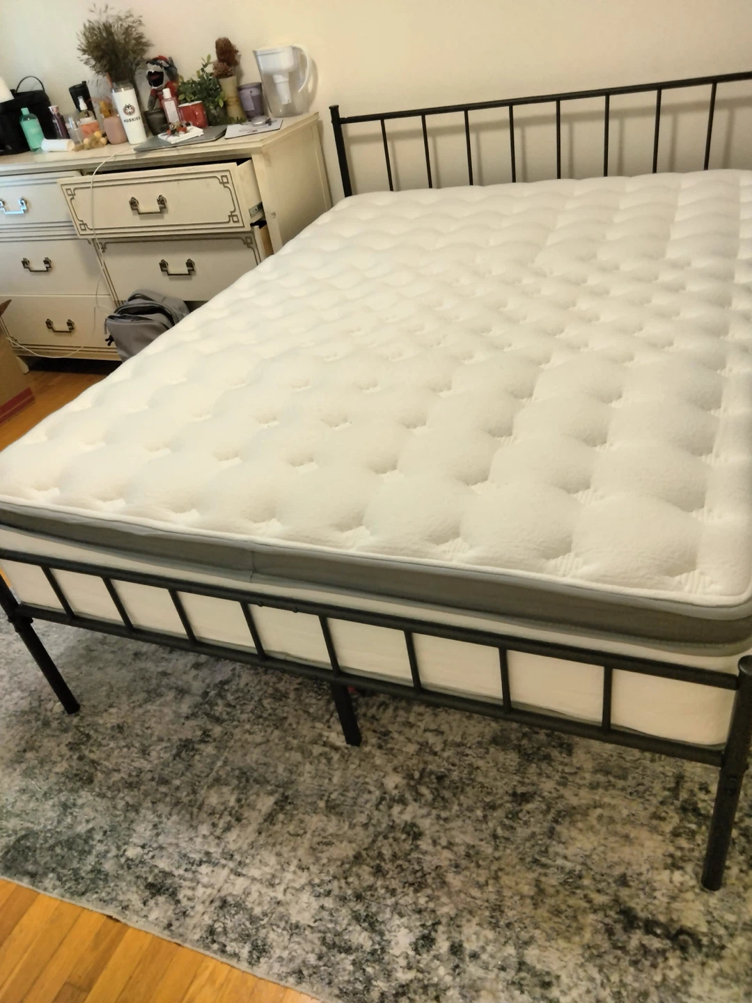 White Queen Size Mattress + Bedframe - photo 4
