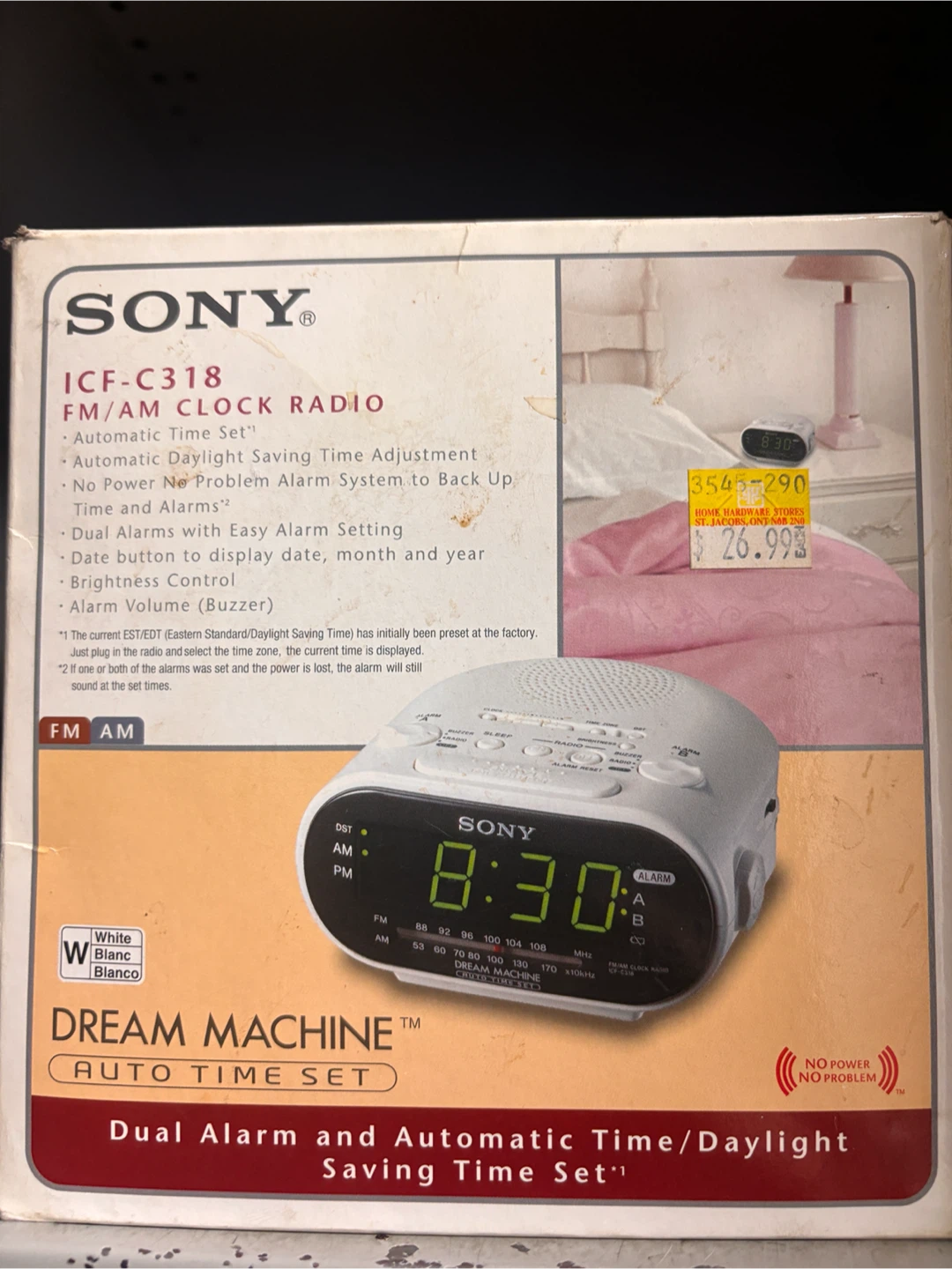 SONY ICF-C318 FM/AM Clock Radio Dream Machine