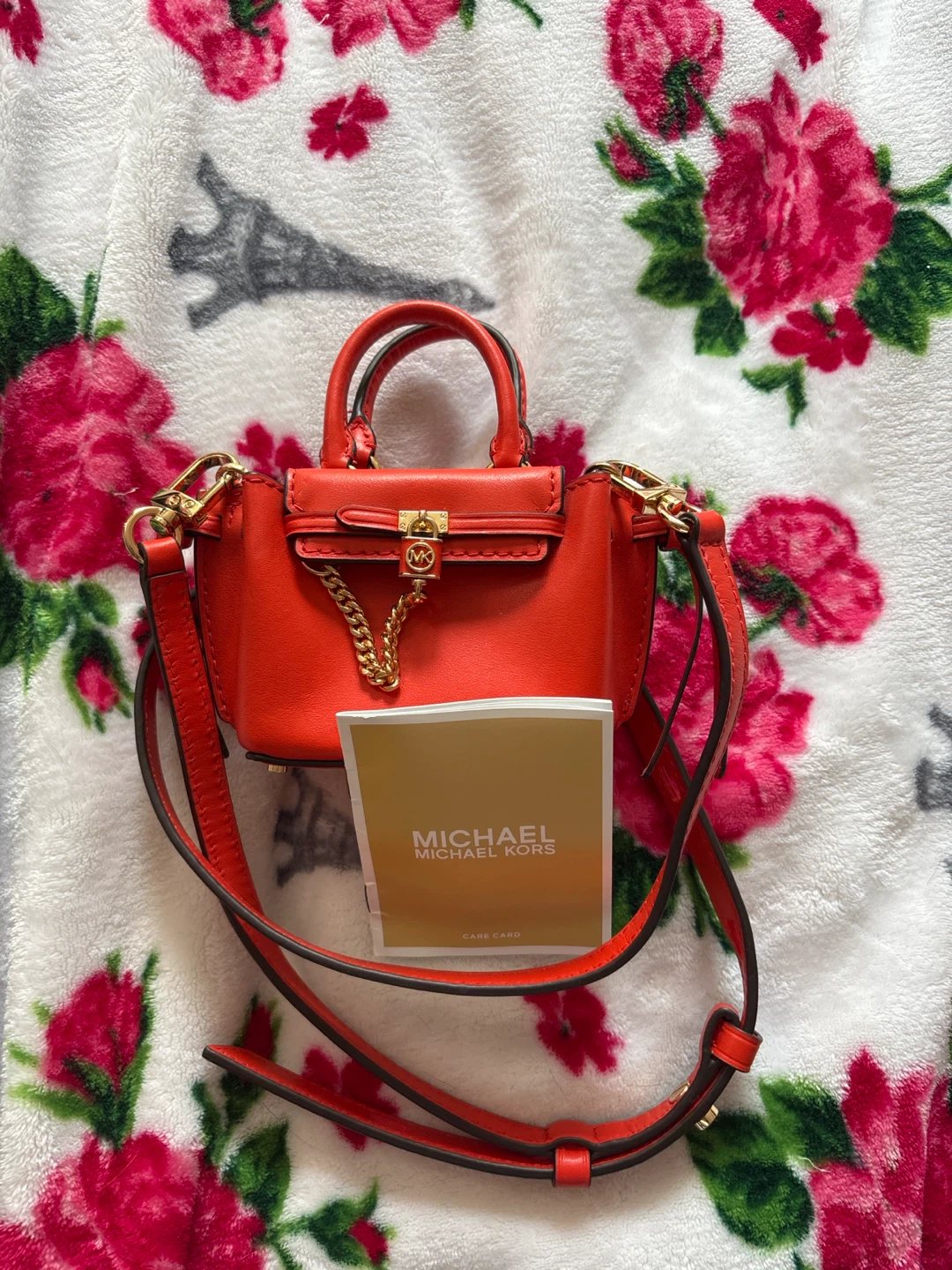 Mini Michael Kors Orange Leather Top-Handle Bag