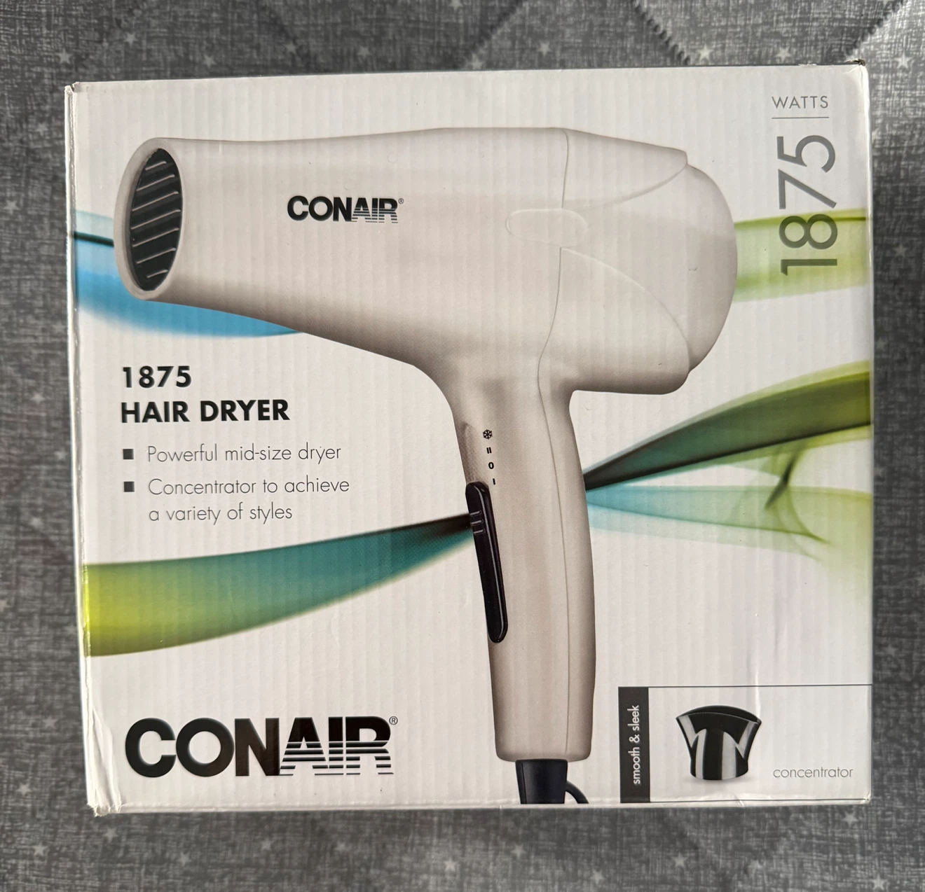 CONAIR 1875W Hair Dryer with Concentrator, Open Box
