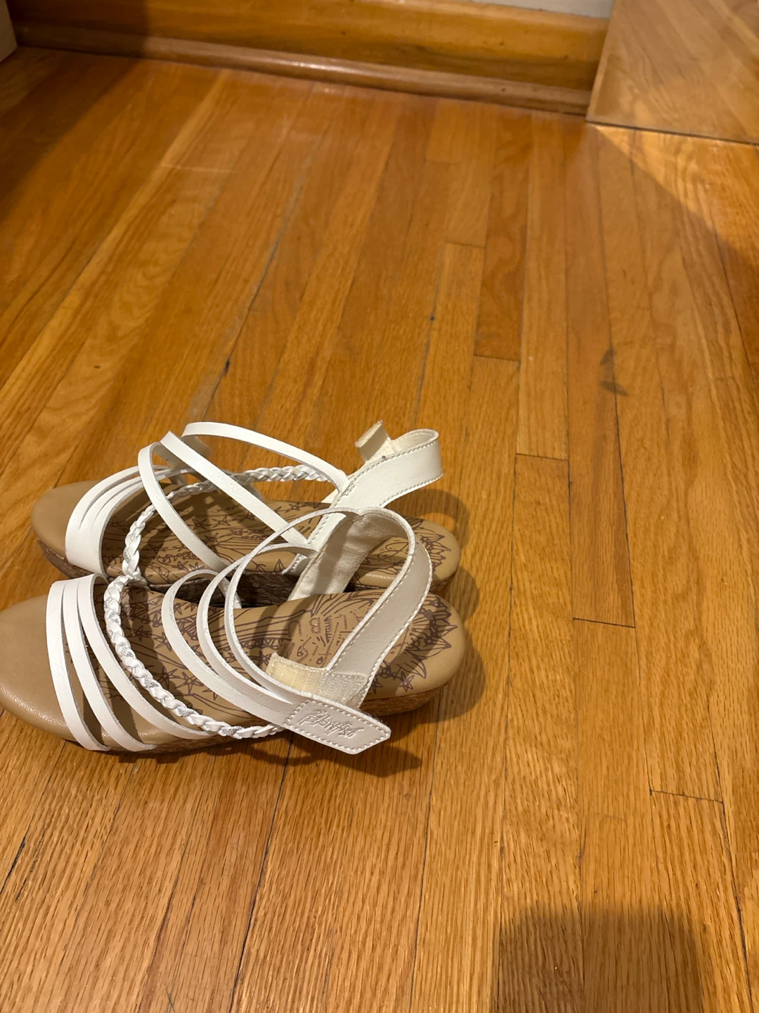 White Strappy Wedge Sandals