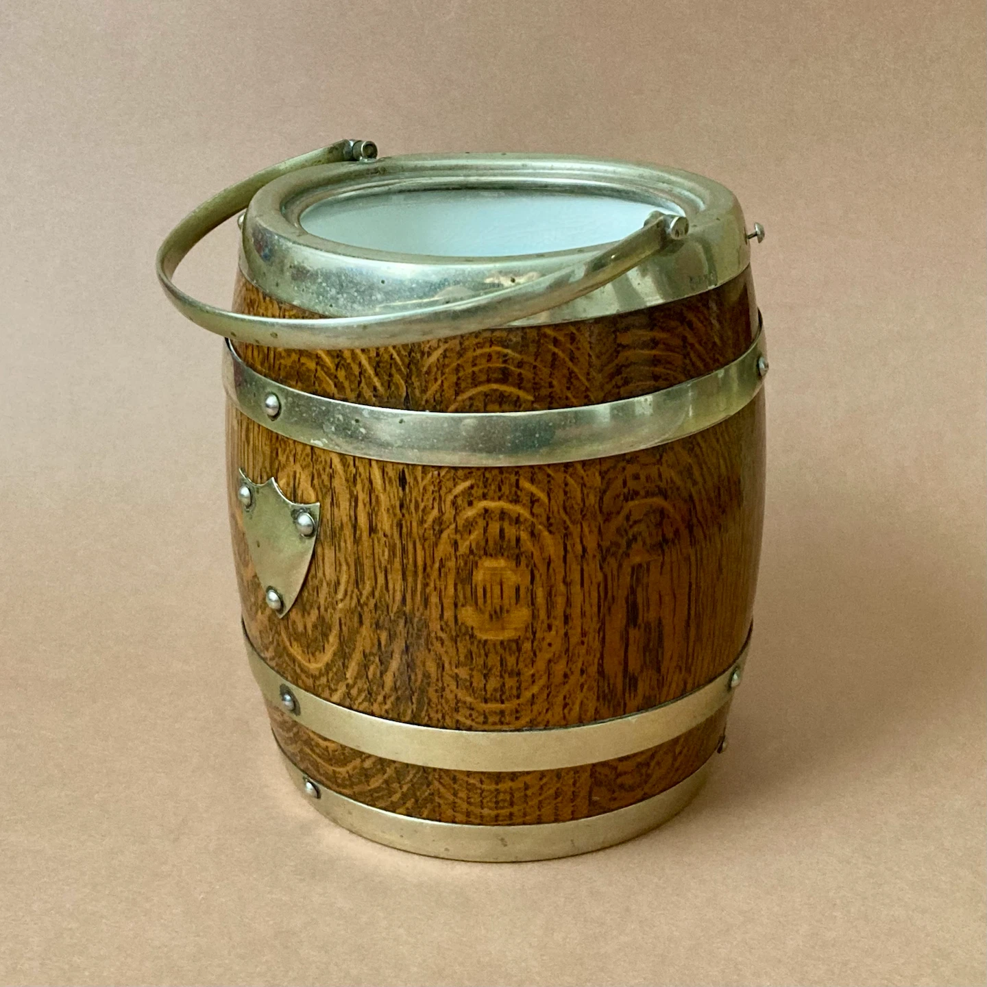 Antique Oak Biscuit Barrel - photo 2