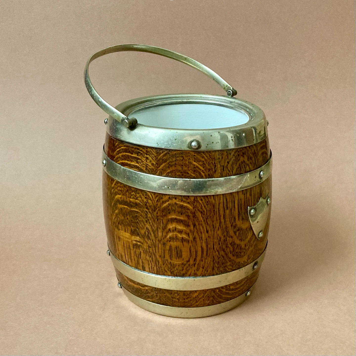 Antique Oak Biscuit Barrel - photo 3