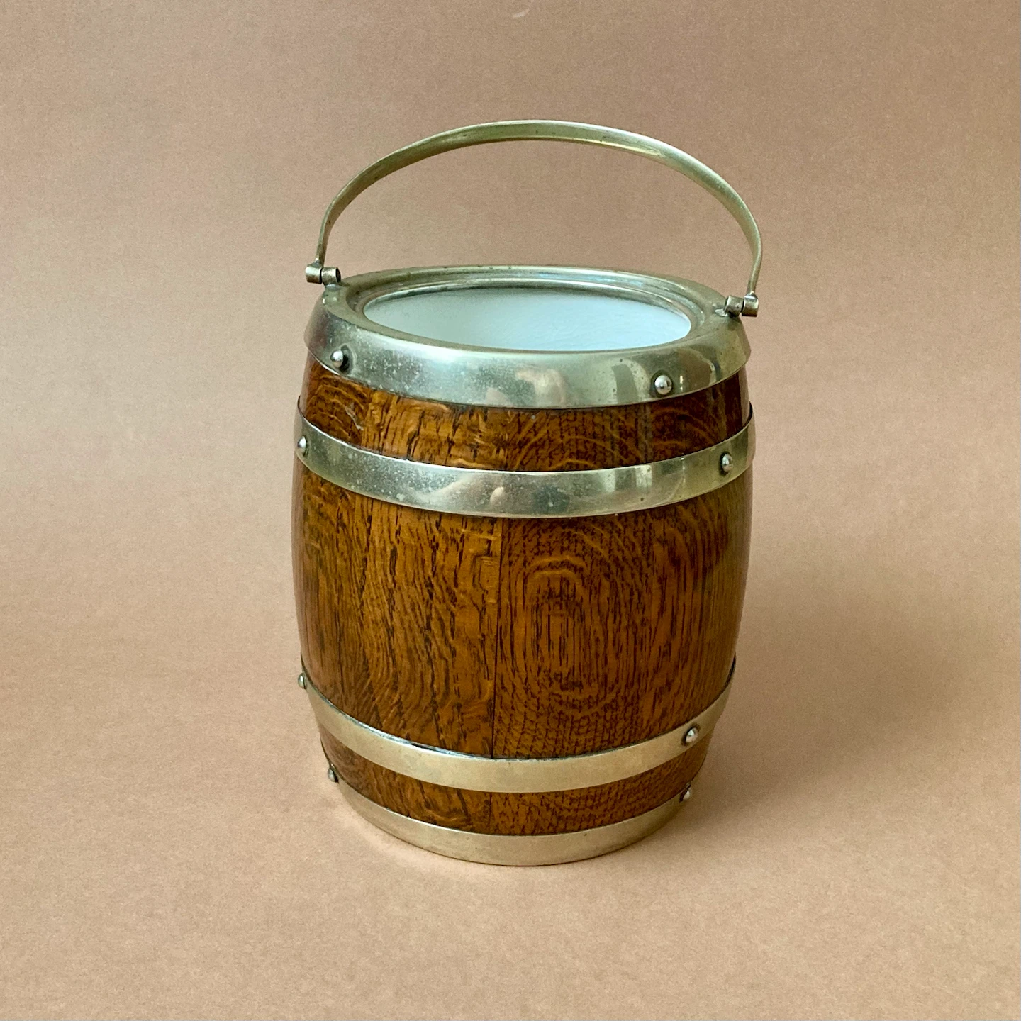Antique Oak Biscuit Barrel - photo 4