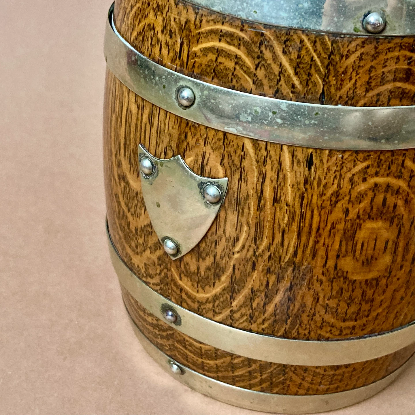 Antique Oak Biscuit Barrel - photo 5