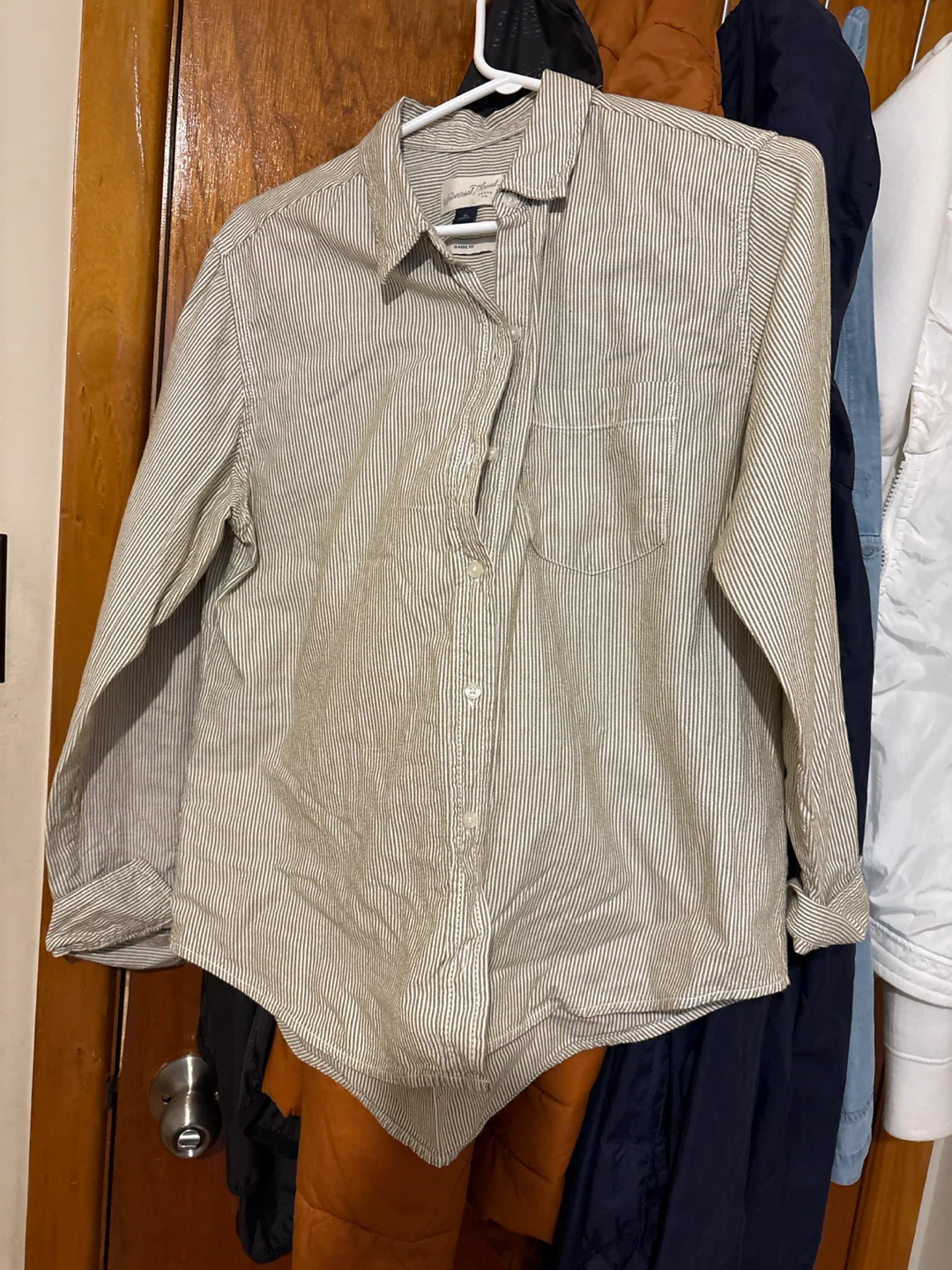 Universal Thread Striped Button-Up Shirt - Size M