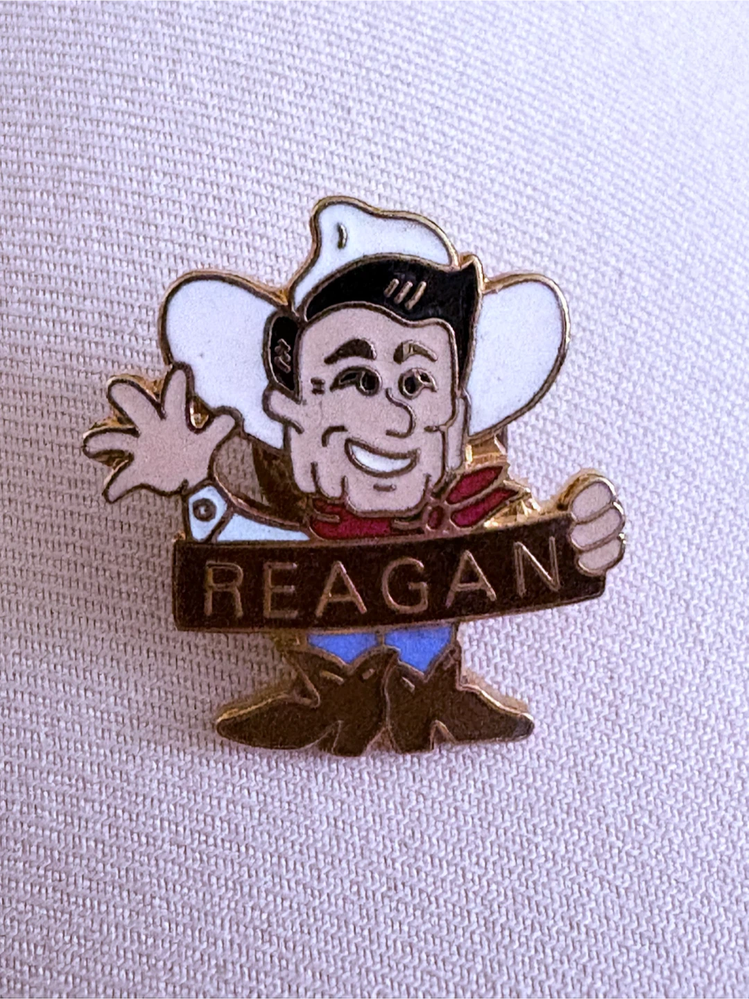 Reagan Cowboy Enamel Pin, collectible