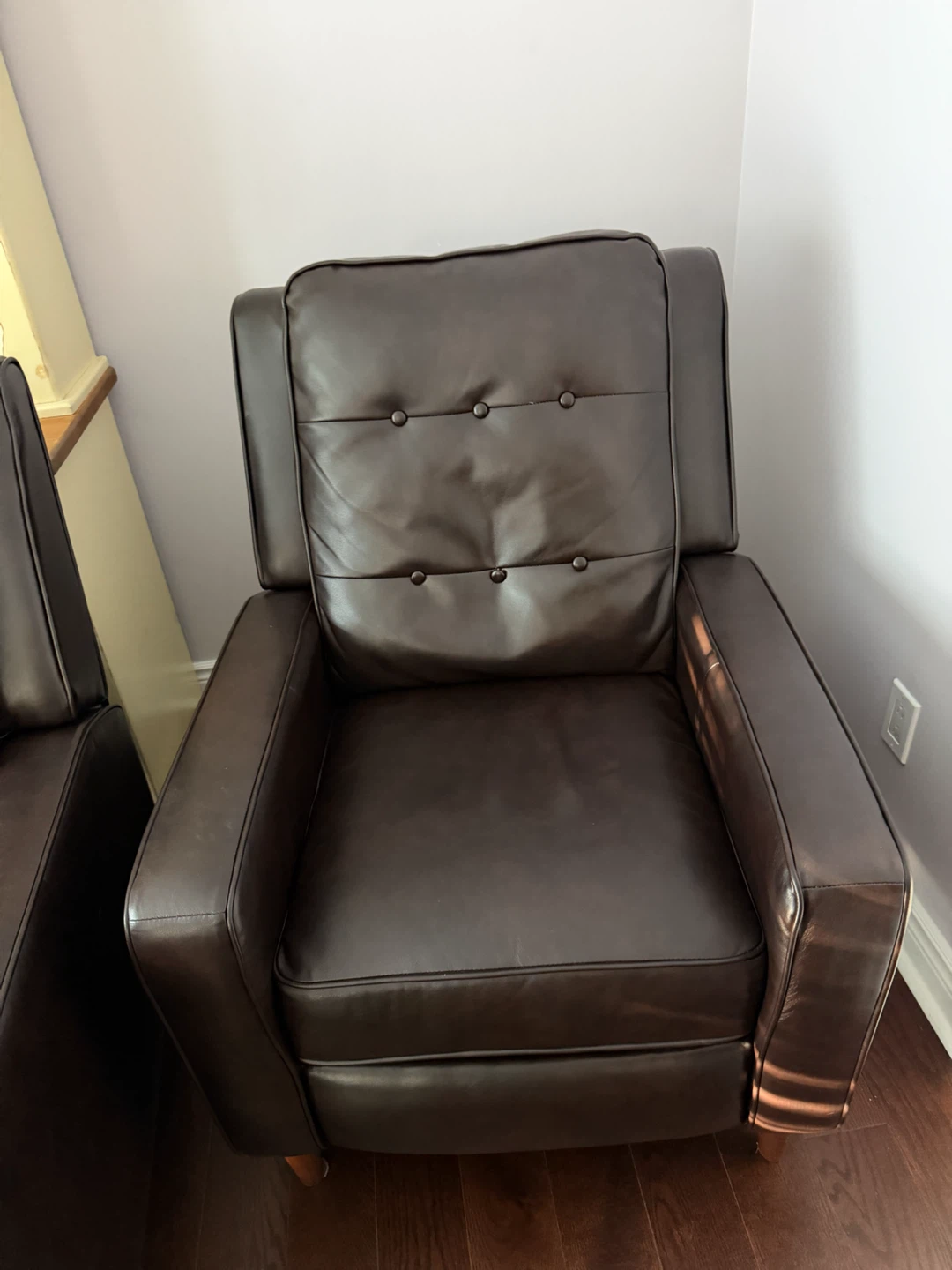 Brown Faux Leather Armchair - photo 2