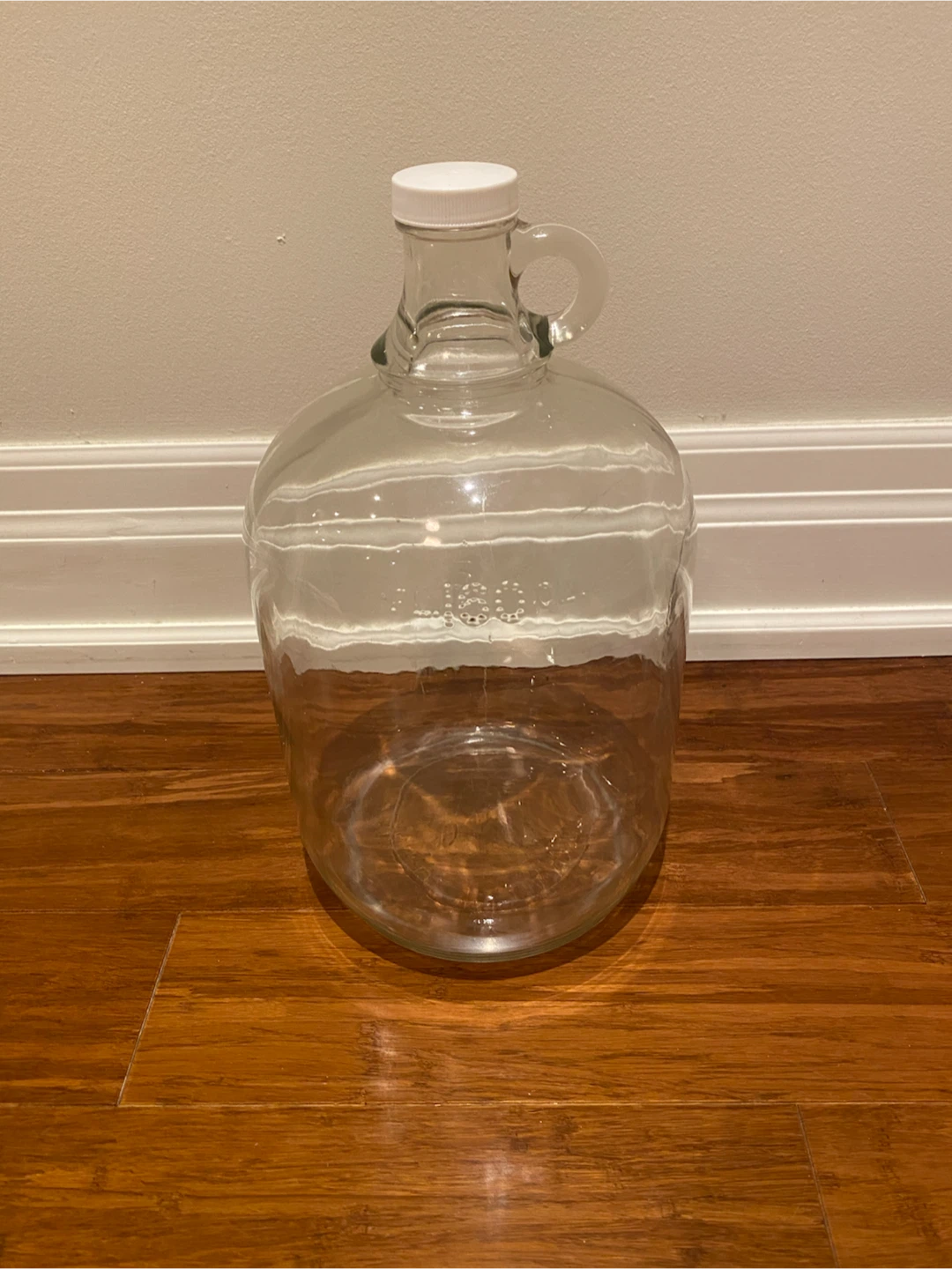 Glass Jug with Handle and White Lid