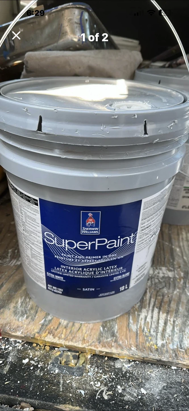 Paint New Full Pail Latex Satin Off White
