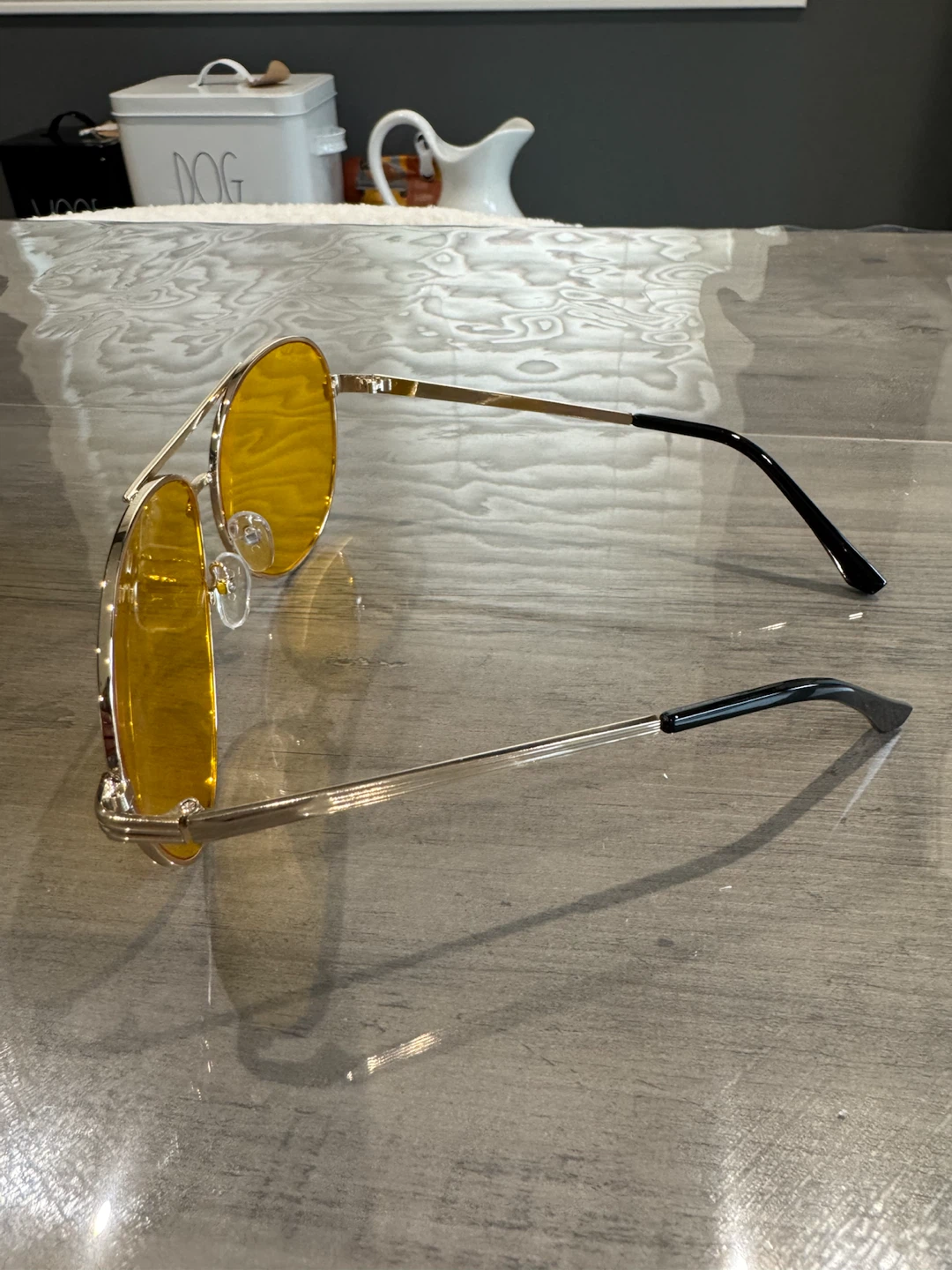 Aviator Style Yellow Lens Sunglasses - photo 2