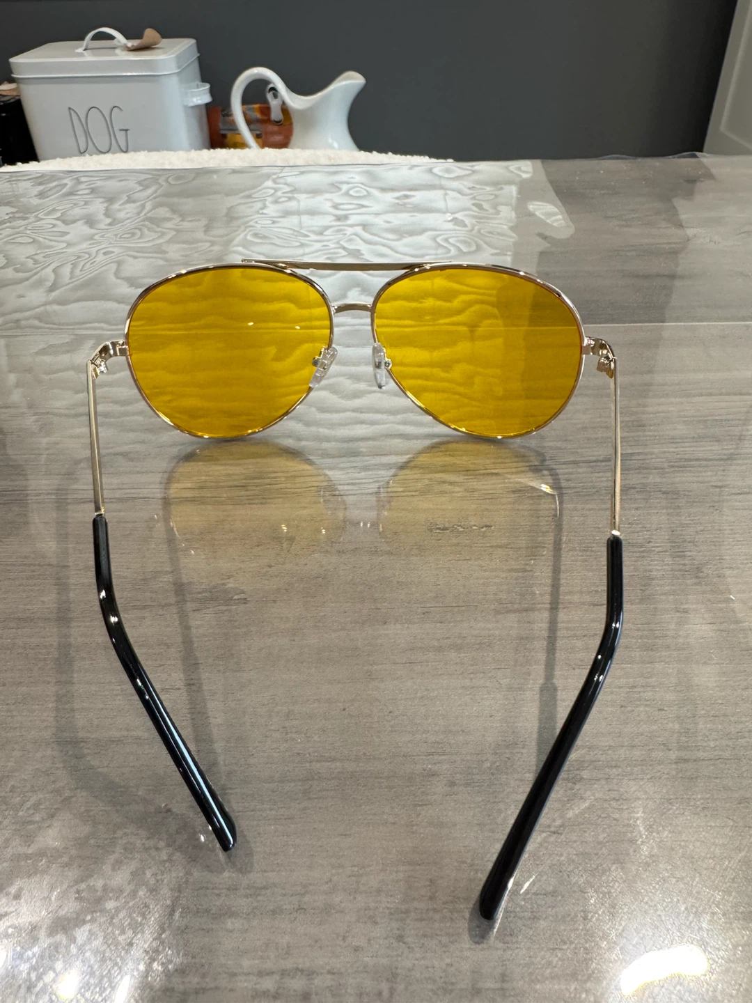 Aviator Style Yellow Lens Sunglasses - photo 3