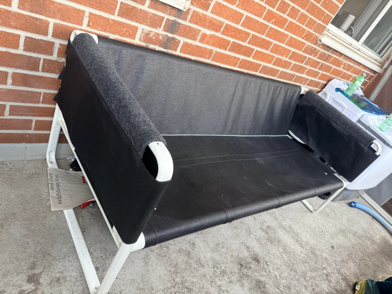 Black Foldable Outdoor Loveseat