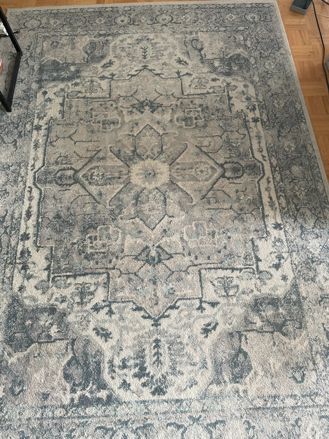 Logan Area Rug - Blue Grey Persian Bordered