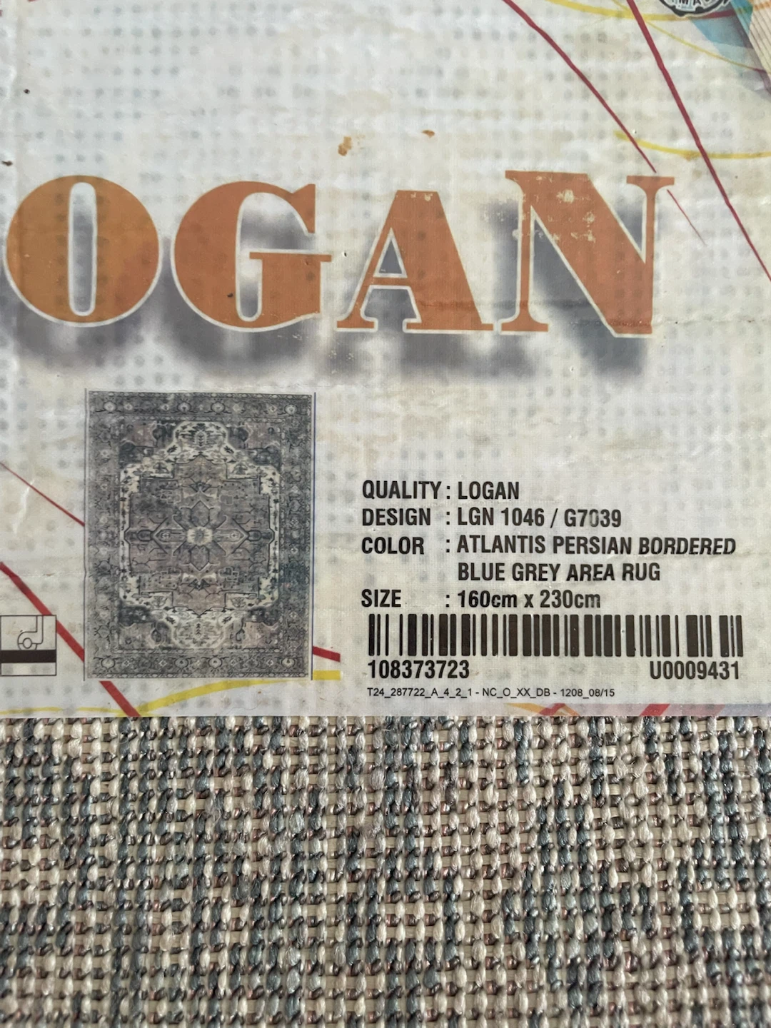 Logan Area Rug - Blue Grey Persian Bordered - photo 2