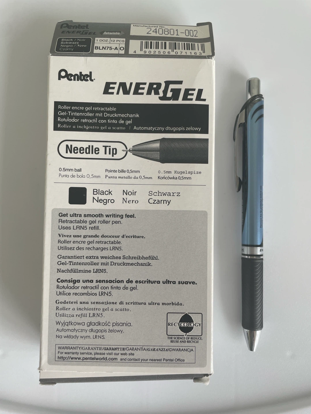 Retractable Gel Pen - Black Ink, 0.5mm - photo 2