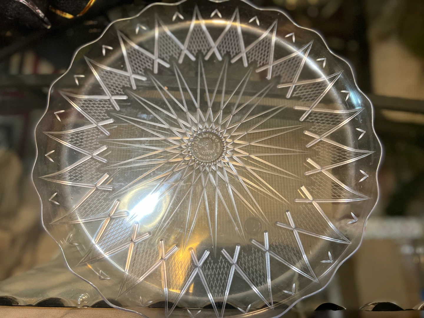 Clear Starburst Pattern Serving Platter