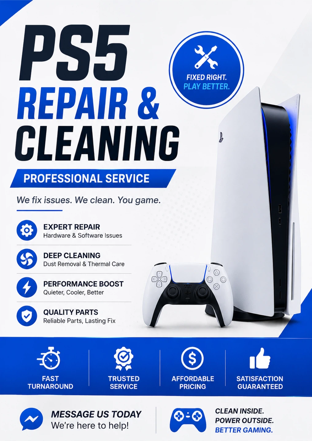 PS5 Repair and Cleaning Service