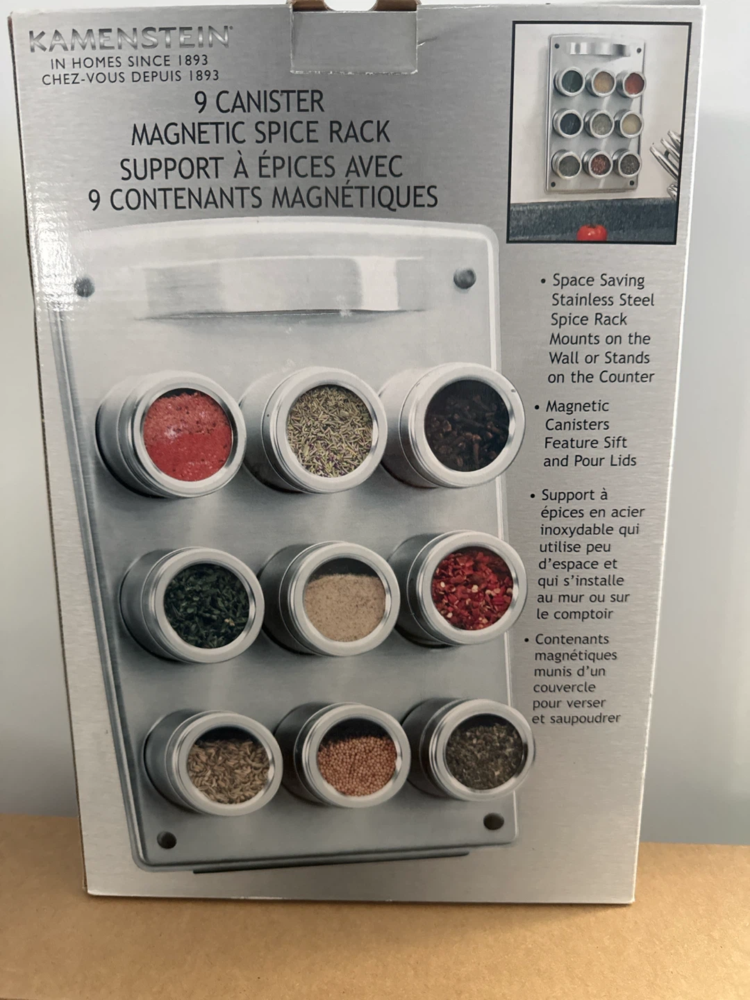 Kamenstein 9 Canister Magnetic Spice Rack - photo 2