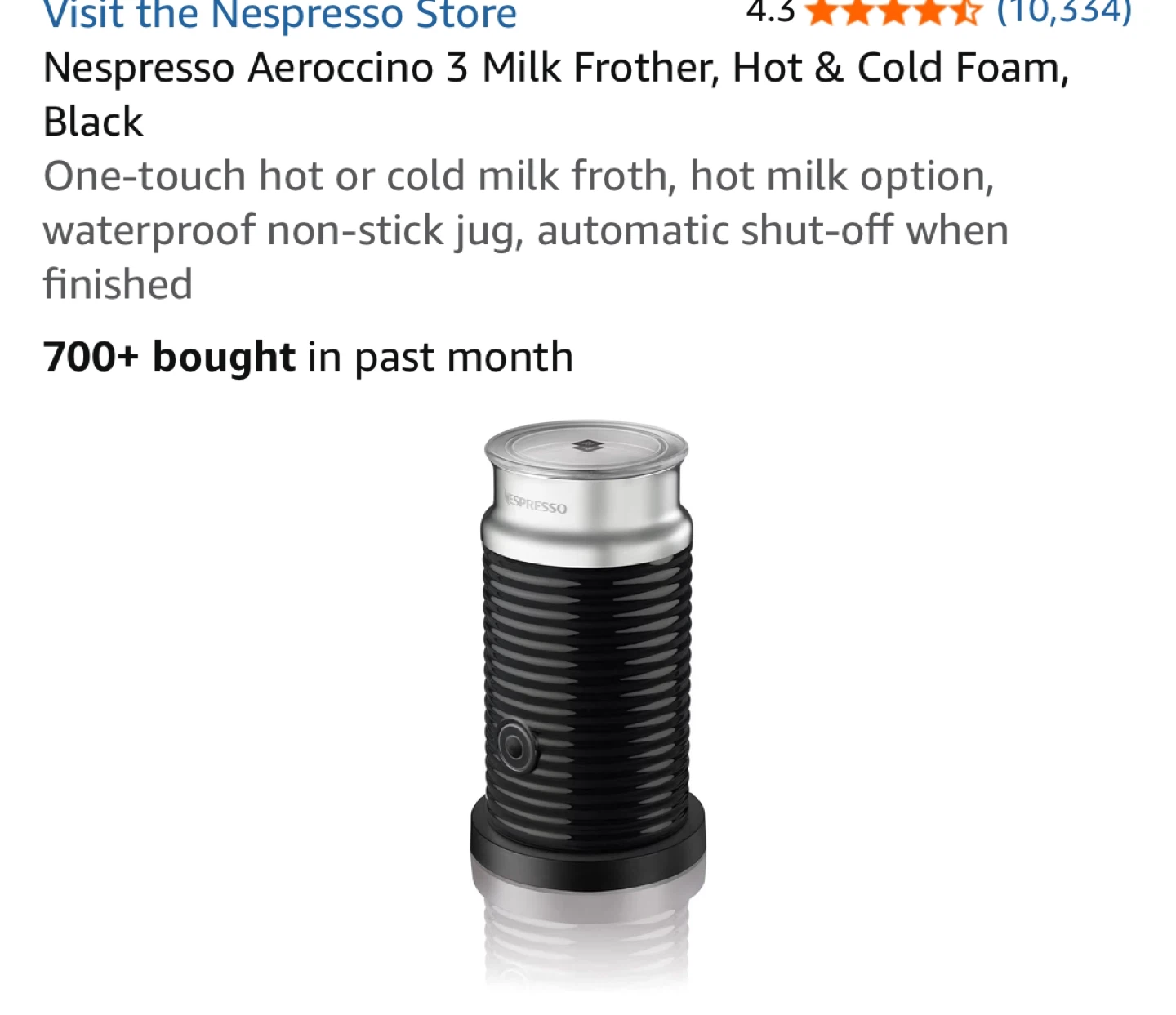 Nespresso Aeroccino 3 Milk Frother - photo 2