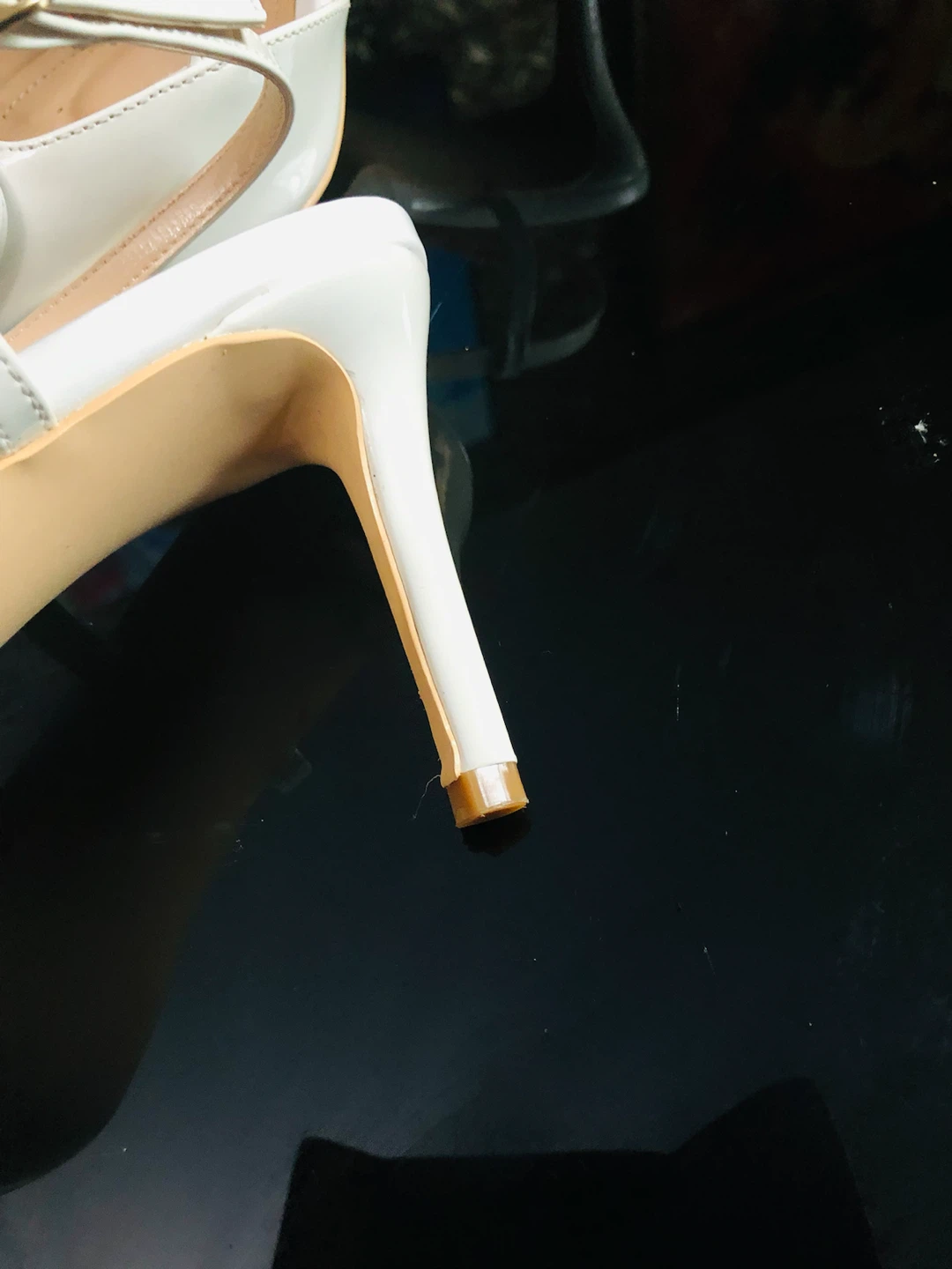 White Slingback Heels 8 used only once - photo 4