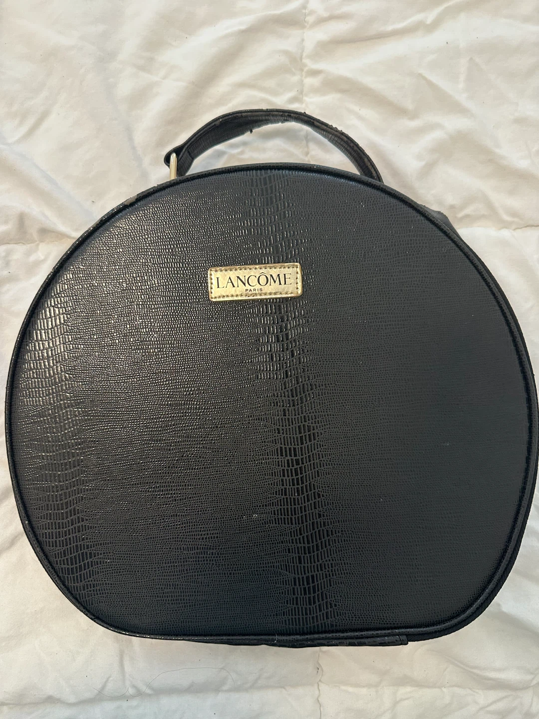 Lancôme Paris Vanity Case/travel  round black make up bag