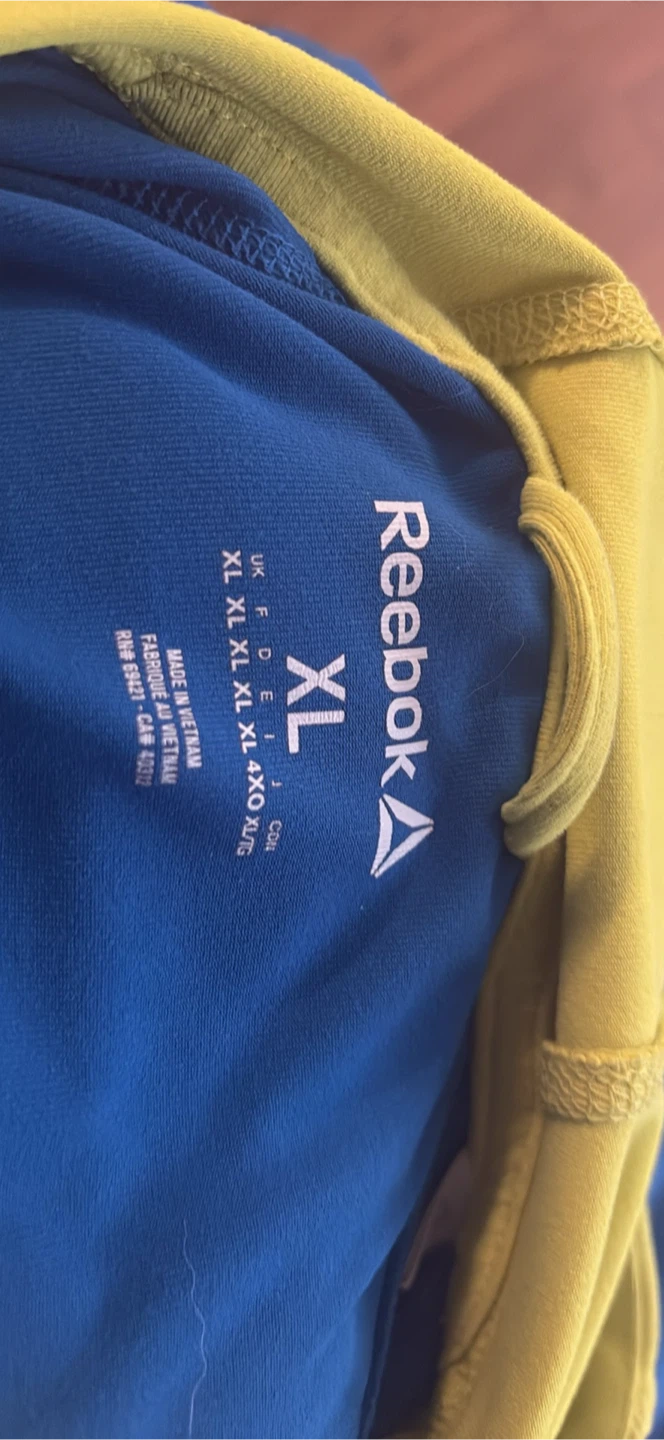 Reebok XL Blue & Yellow Hoodie - photo 2