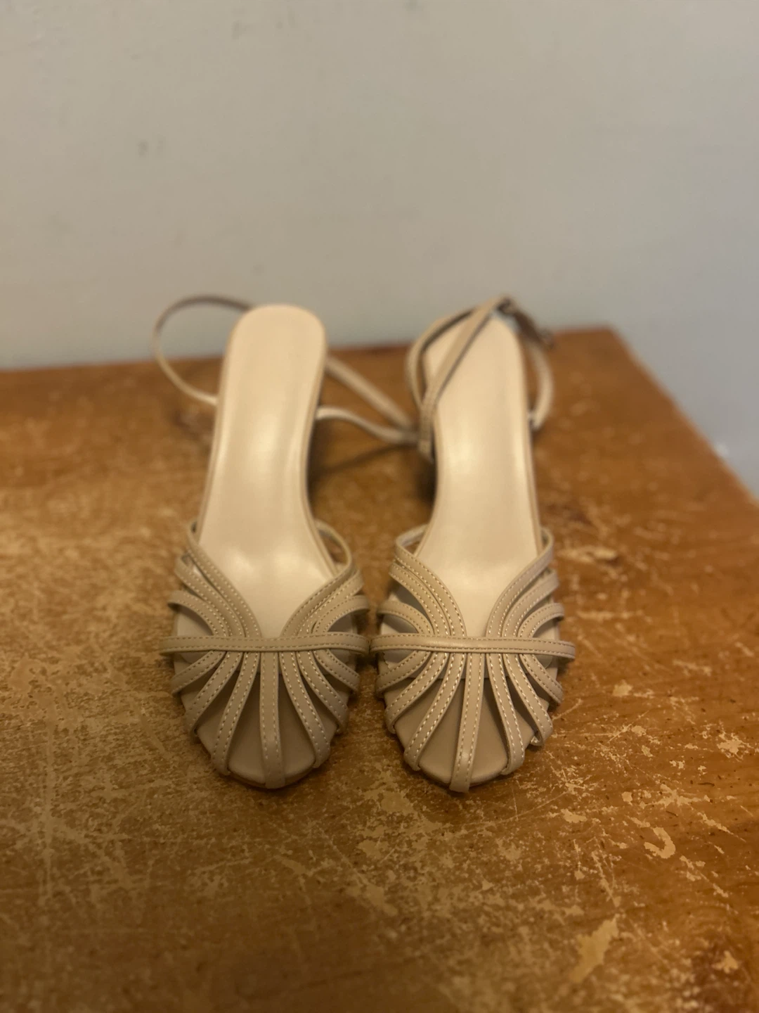 Women's Beige Strappy Block Heel Sandals - Size 8 - photo 2