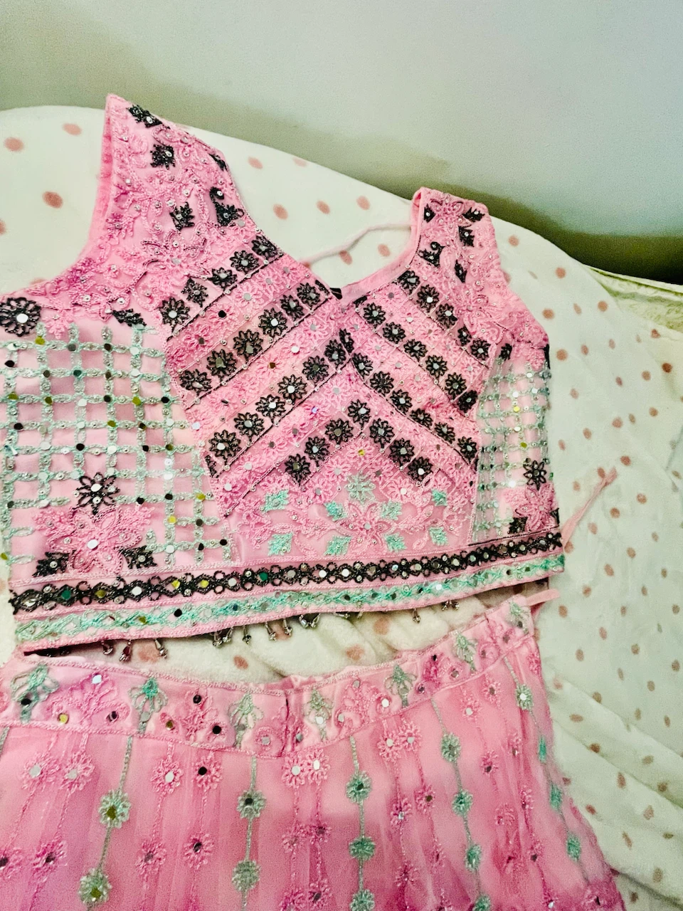 Pink Embroidered Lehenga Choli