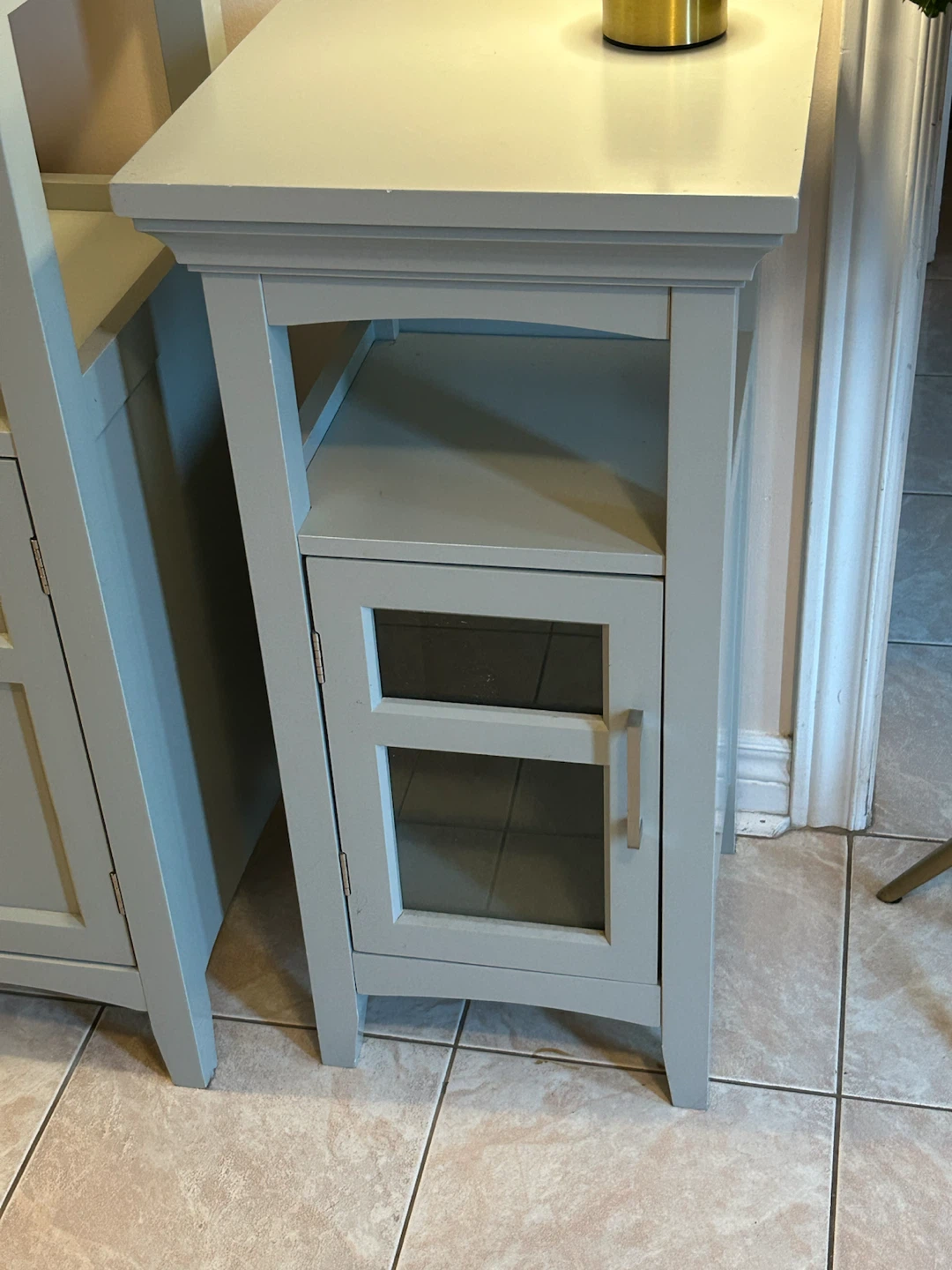 Light grey Storage Cabinets with Door/set of 2 - photo 3