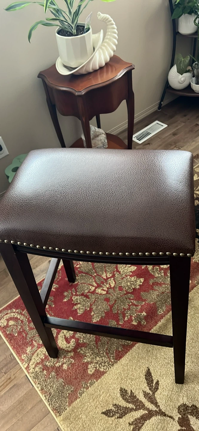 Brown Faux Leather Bar Stool