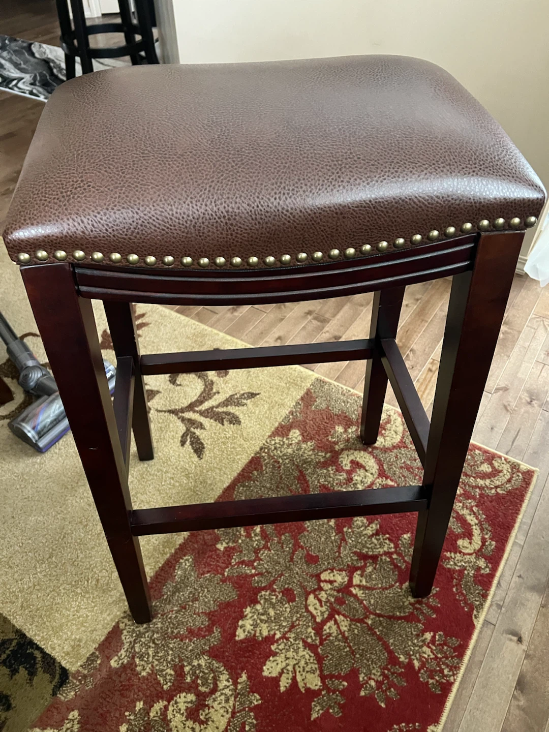 Brown Faux Leather Bar Stool - photo 3