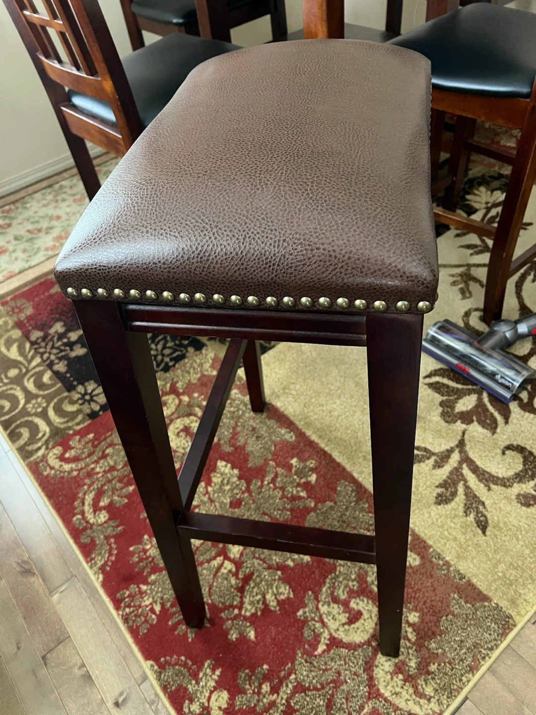 Brown Faux Leather Bar Stool - photo 4