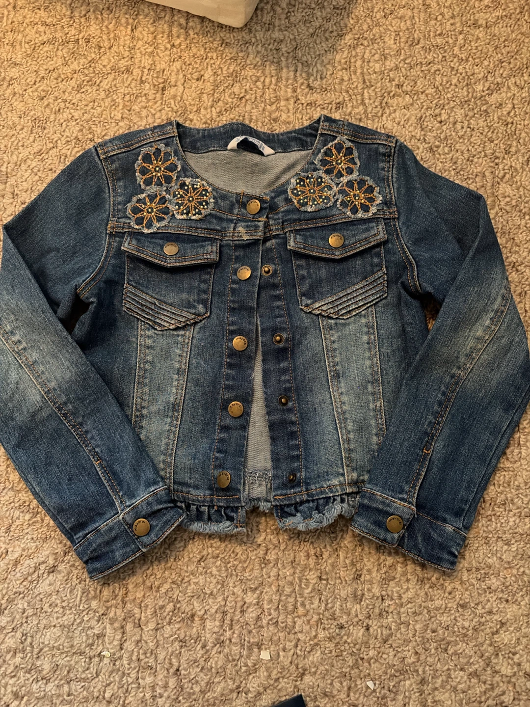 Mayoral Denim Jacket with Embellishments - Size 7